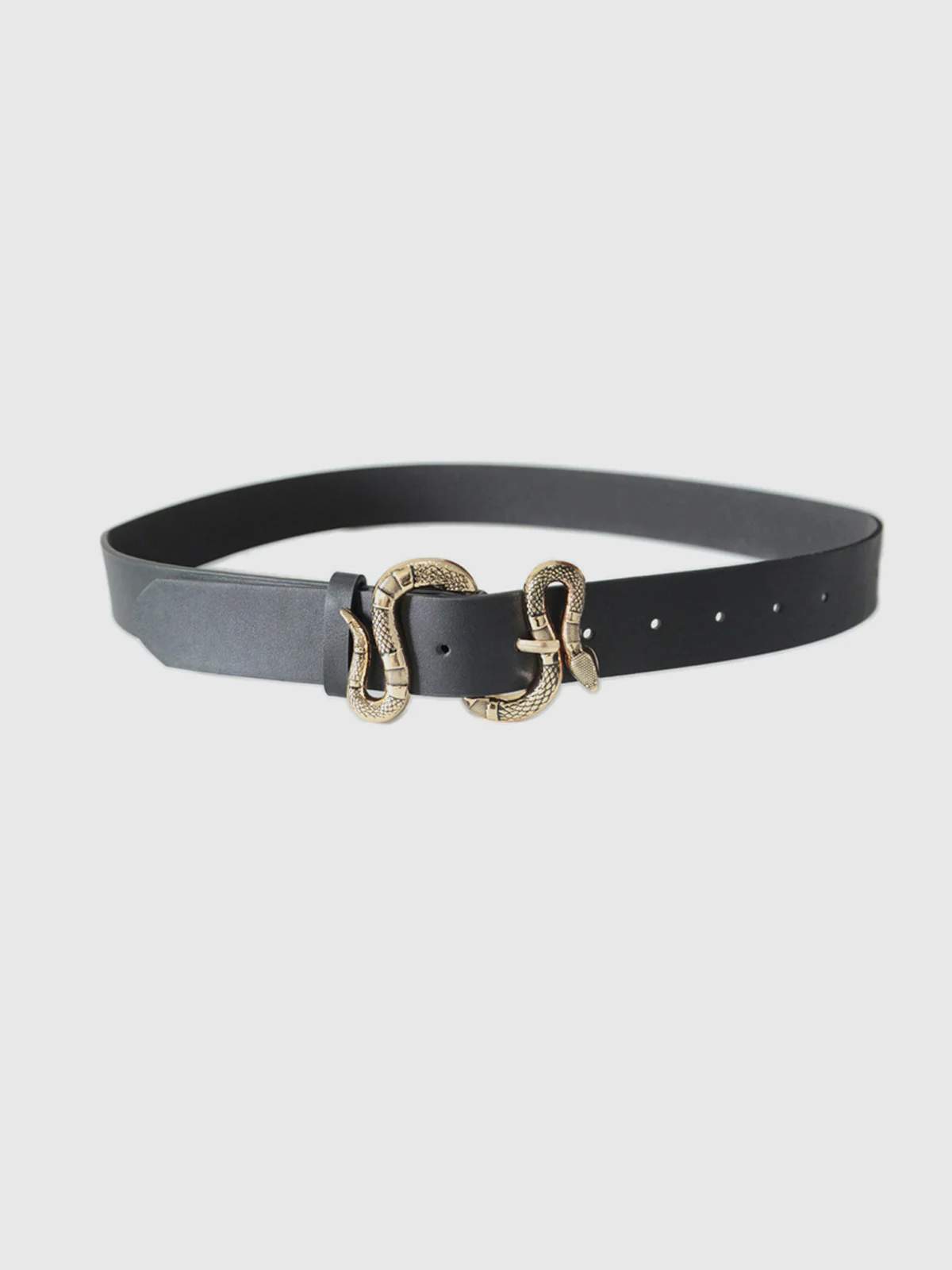 Snake Buckle Leather Belt - Image 2