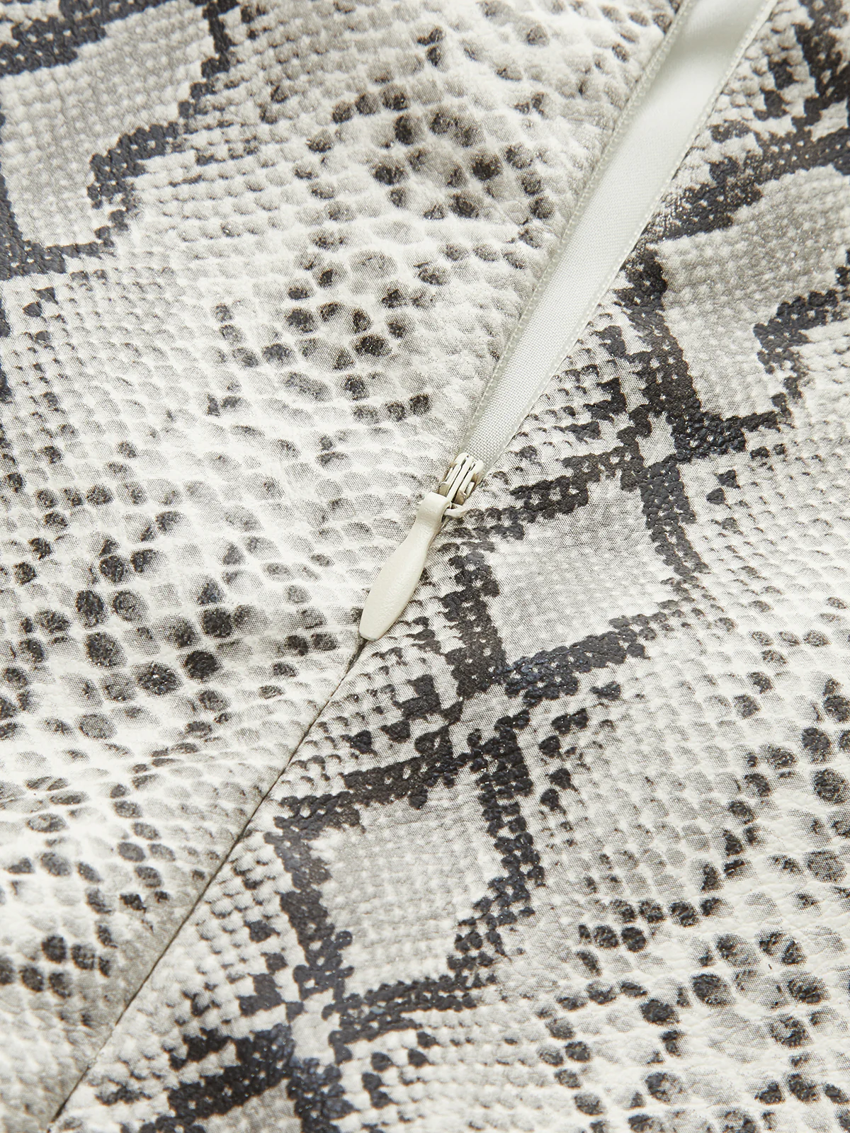 Snake Print Asymmetric PU Leather Mini Skirt - Image 5