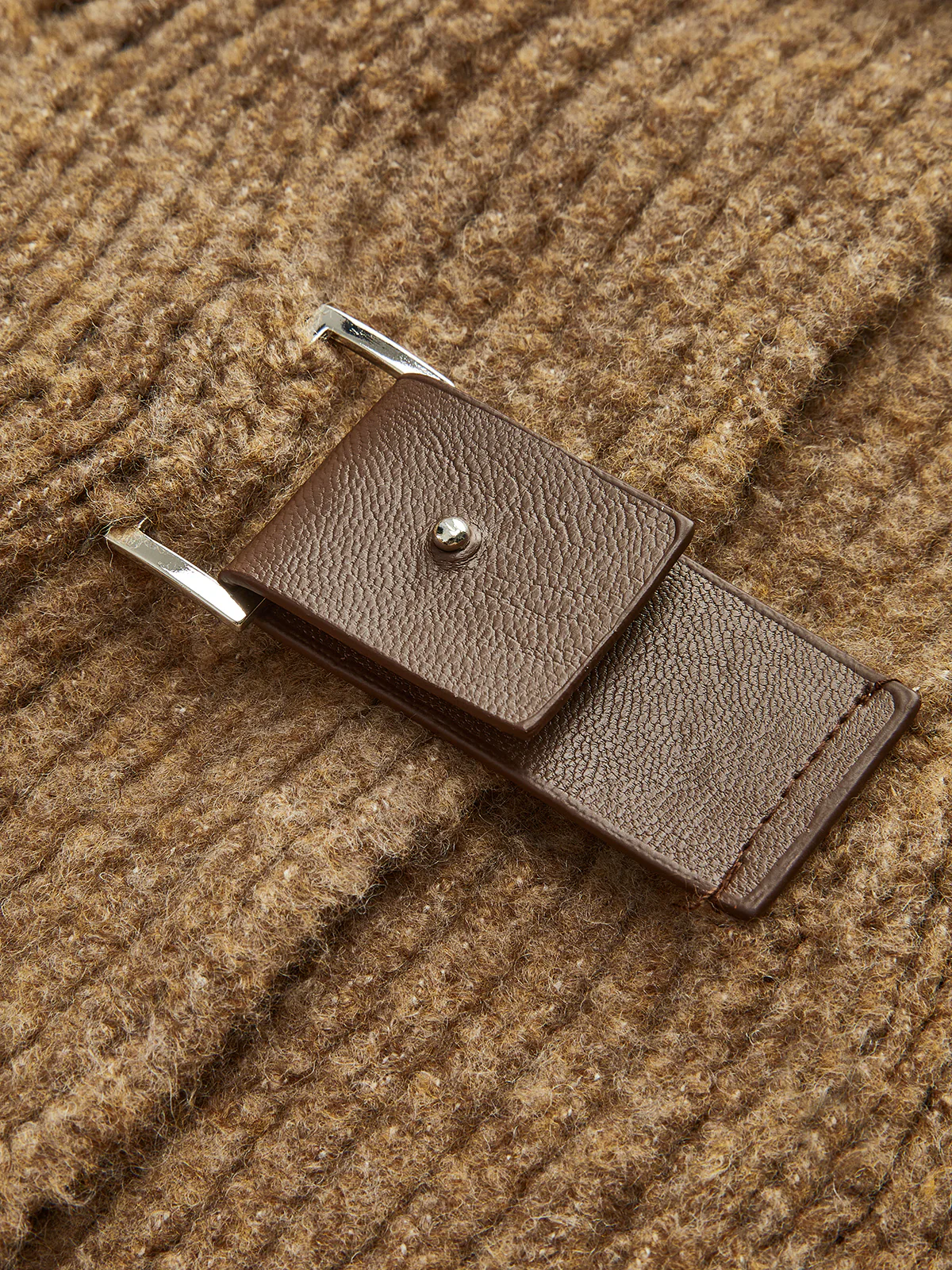 Soft-Buckle Lapel Cardigan - Image 3
