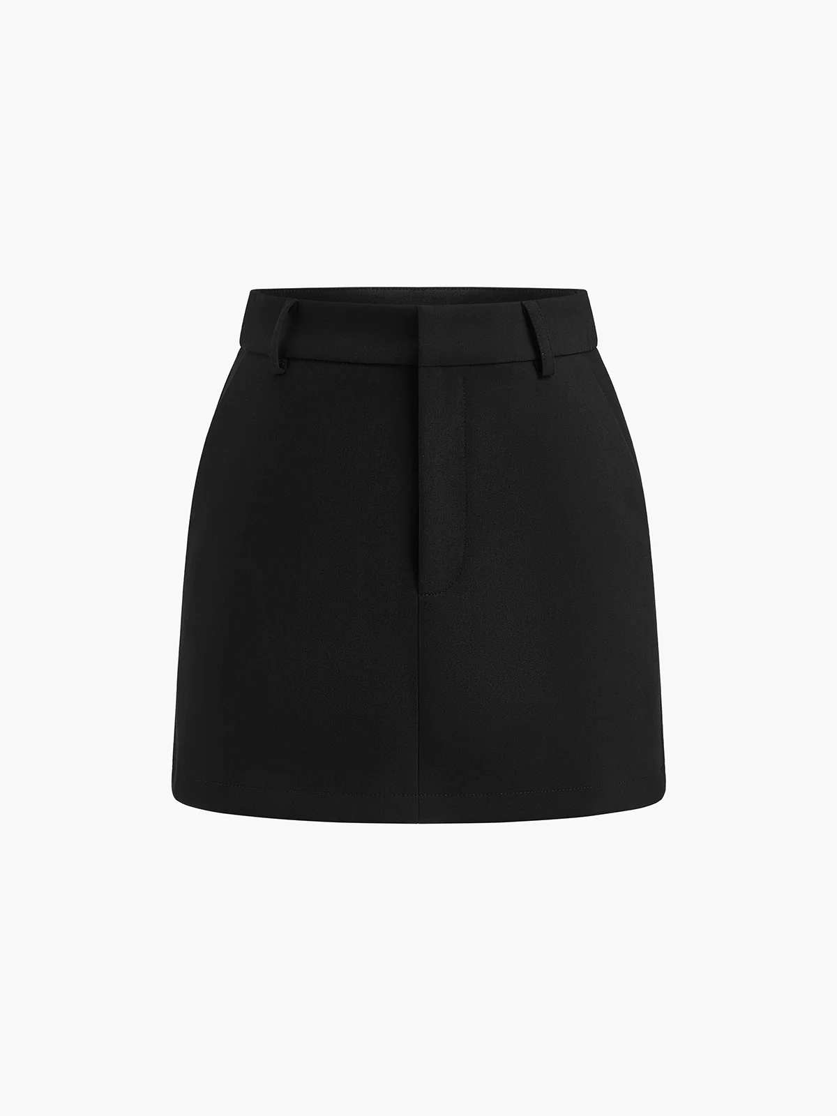Solid A-Line Short Skirt - Image 5