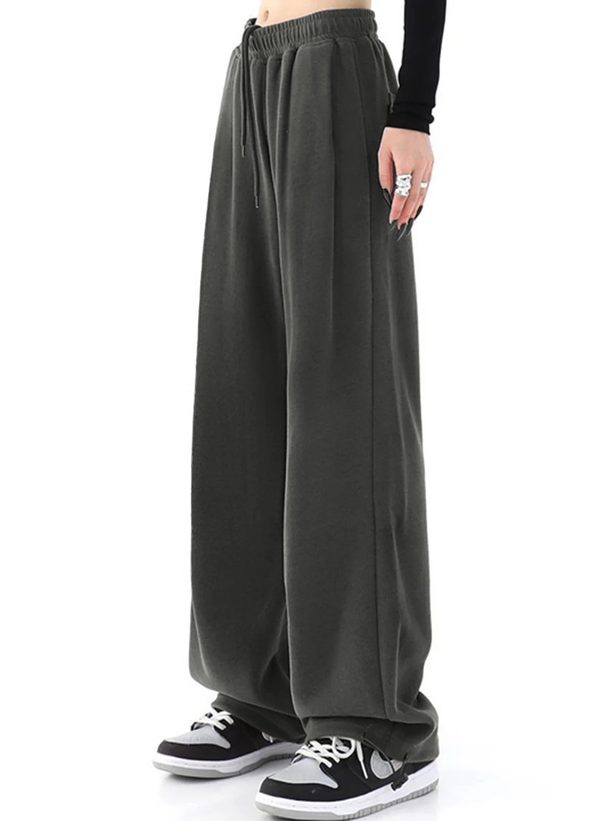 Solid Baggy Sweatpants - Image 3