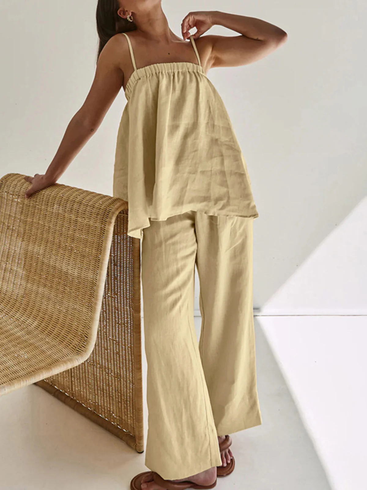 Solid Casual Pants Set - Image 2