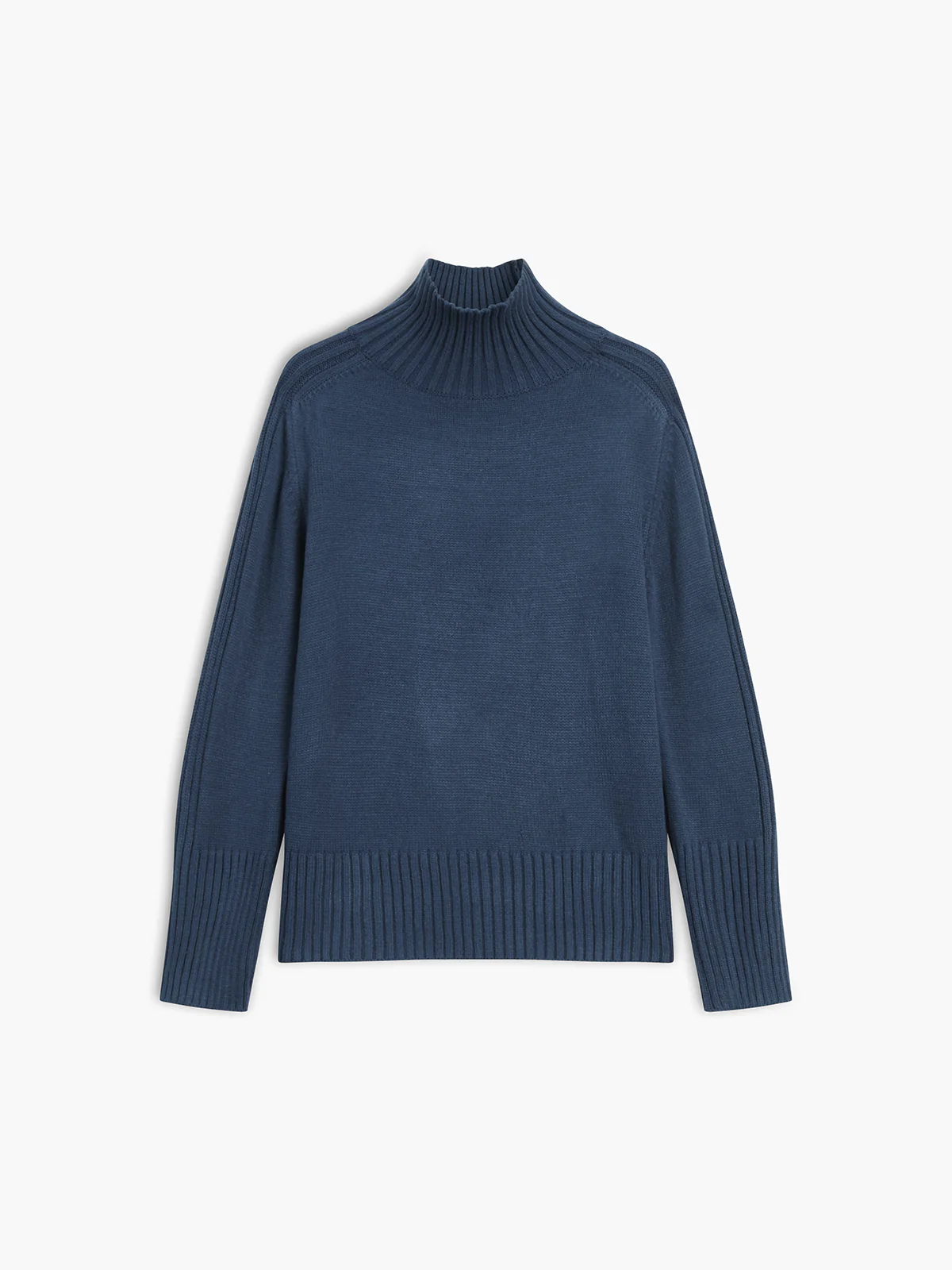 Solid High Neck Knit Sweater - Image 3