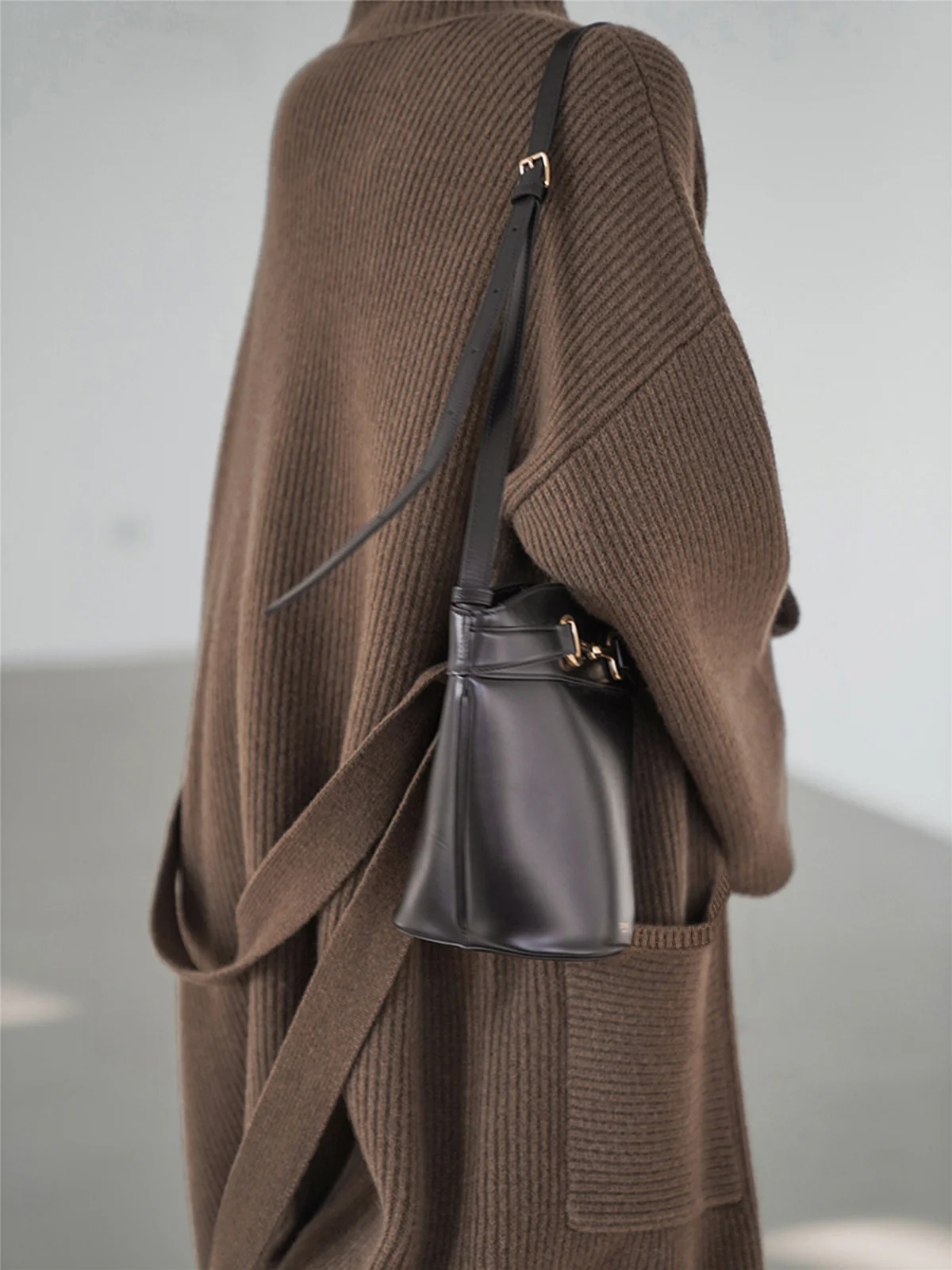 Solid Knit Trench Coat - Image 3