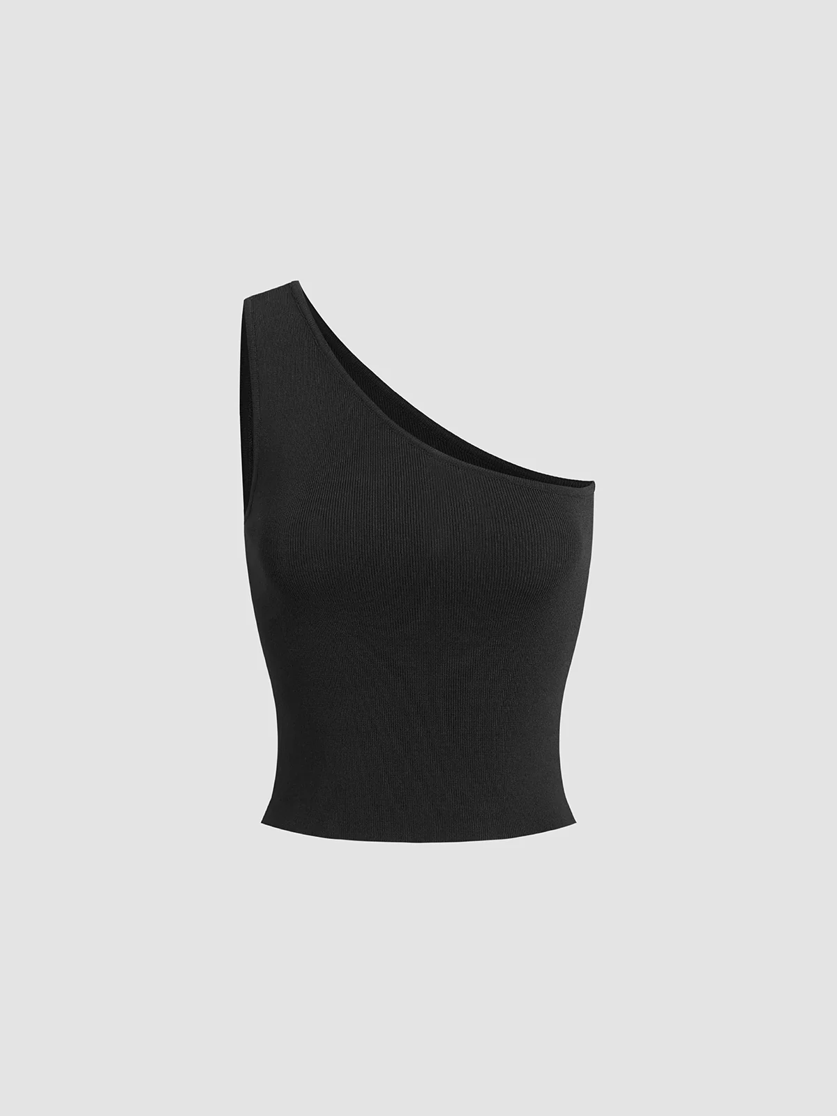 Solid One Shoulder Top - Image 4