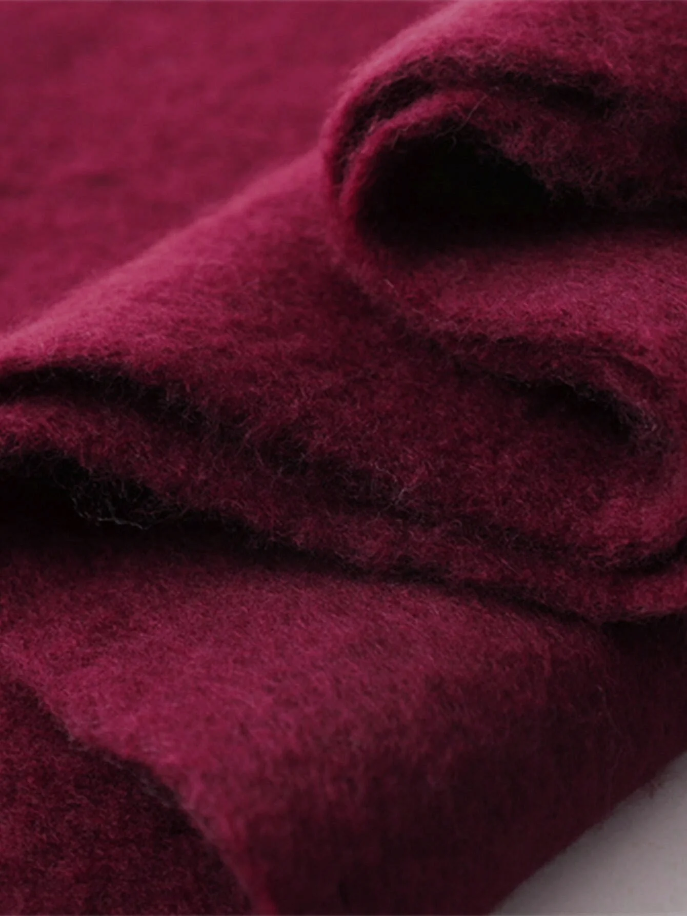 Solid Oversized Fringed Scarf - Image 5