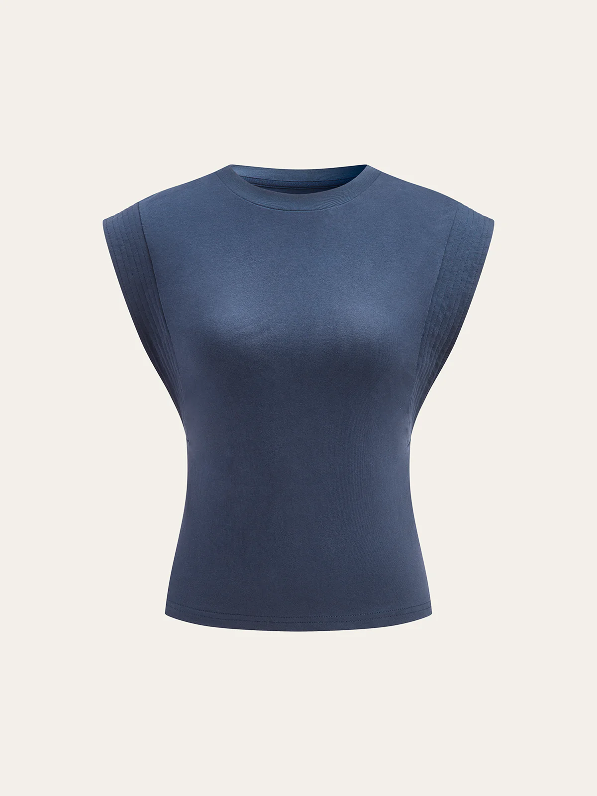 Cotton Crew Neck Sleeveless Top - Image 6