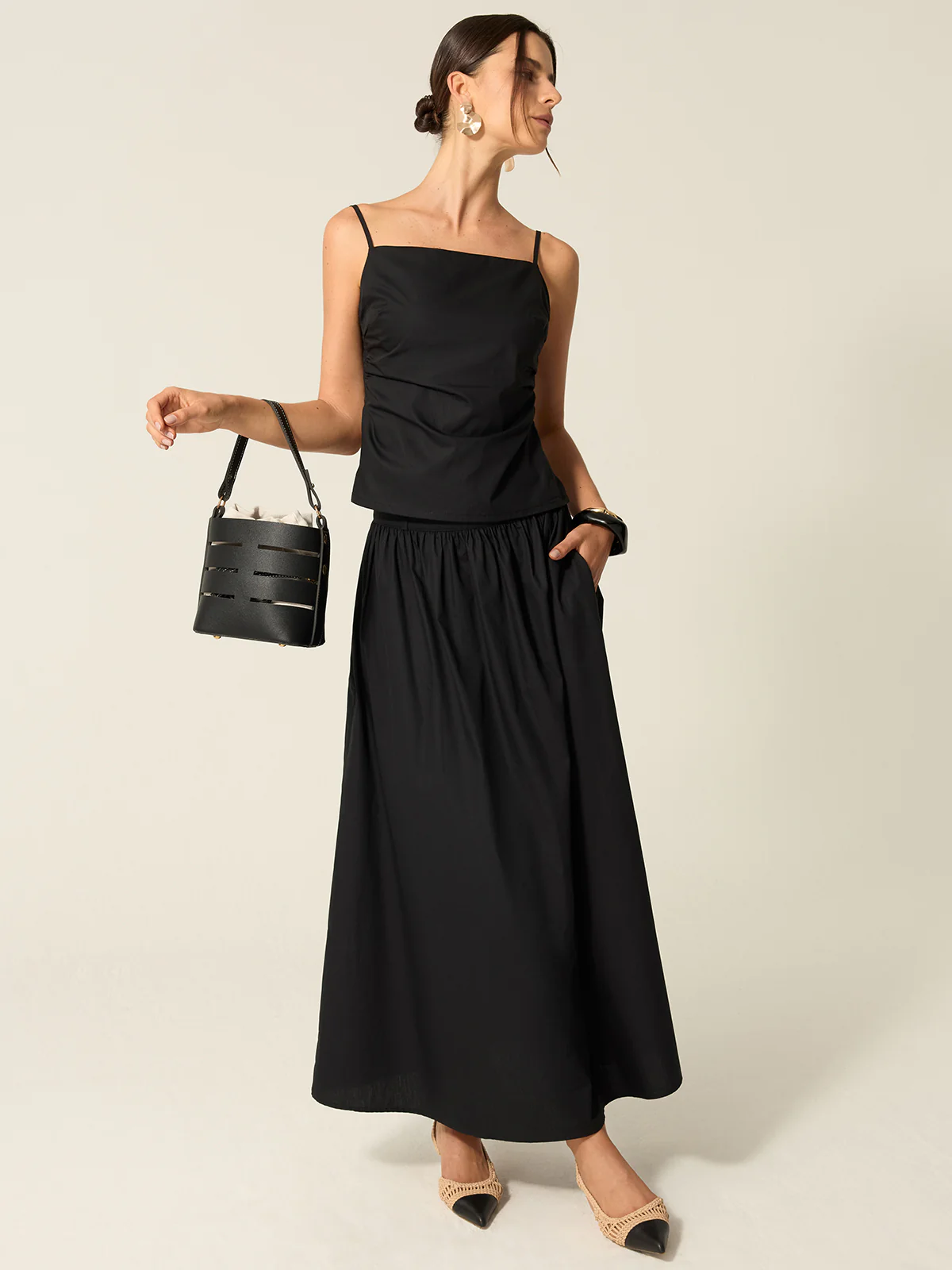 Spaghetti Strap Backless Skirt Set - Image 4