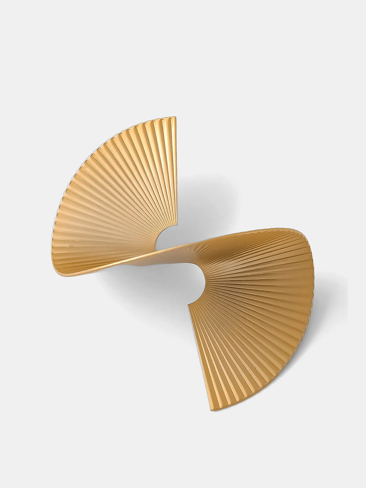 Spiral Fan-Pleated Statement Earrings - Image 4