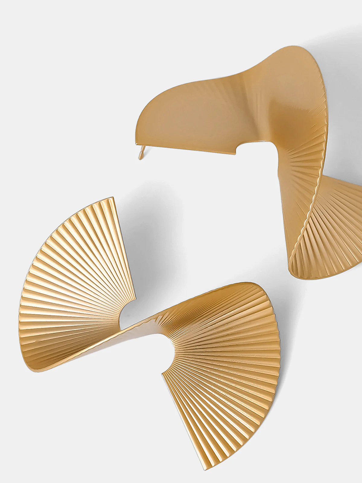 Spiral Fan-Pleated Statement Earrings - Image 5