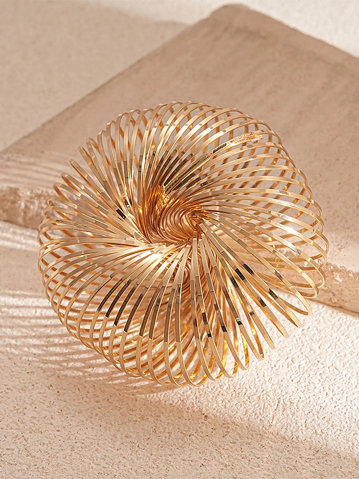 Spiral Spring Coil Cuff Bracelet - Image 4