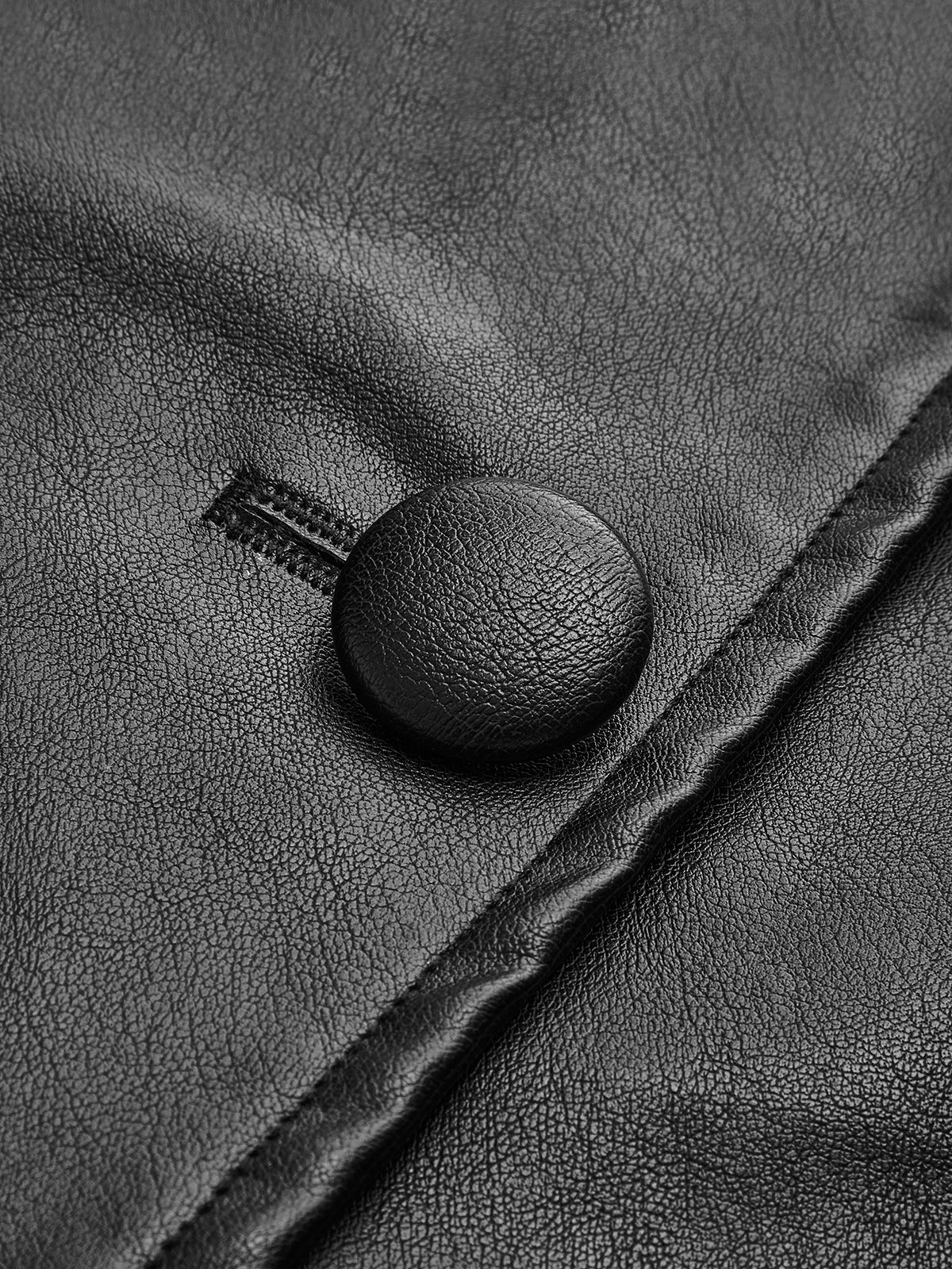 Split Belted Faux Leather Jacket - Image 4