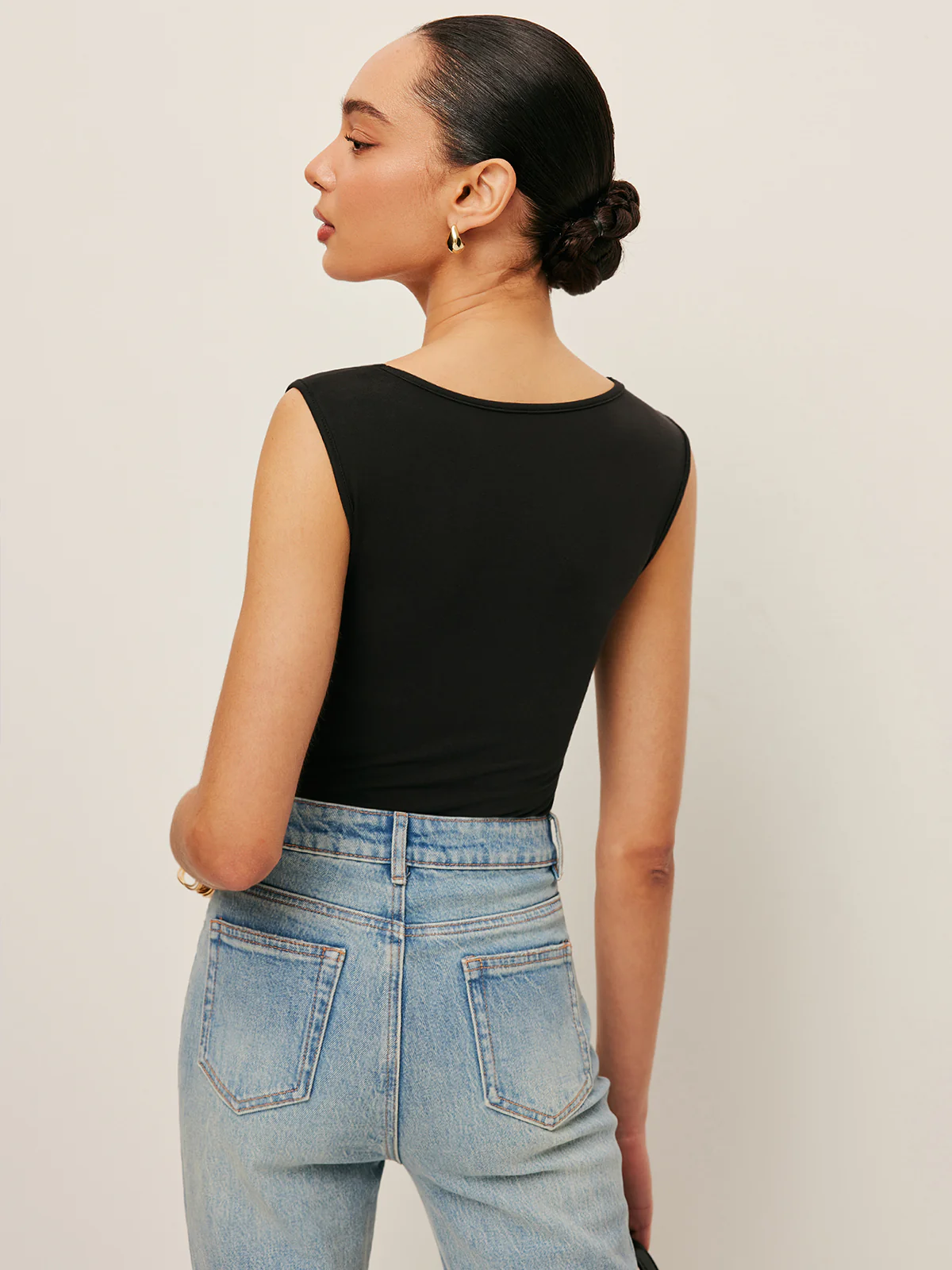 Square Neck Fitted Tank Top - Image 6