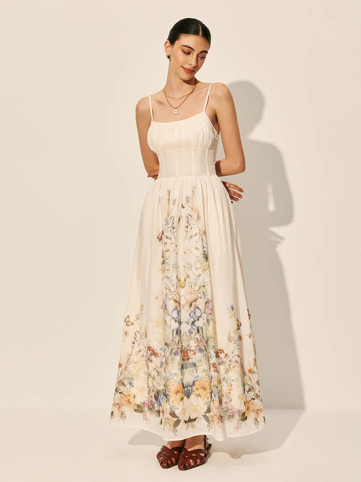 Square Neck Floral Print Dress - Image 4