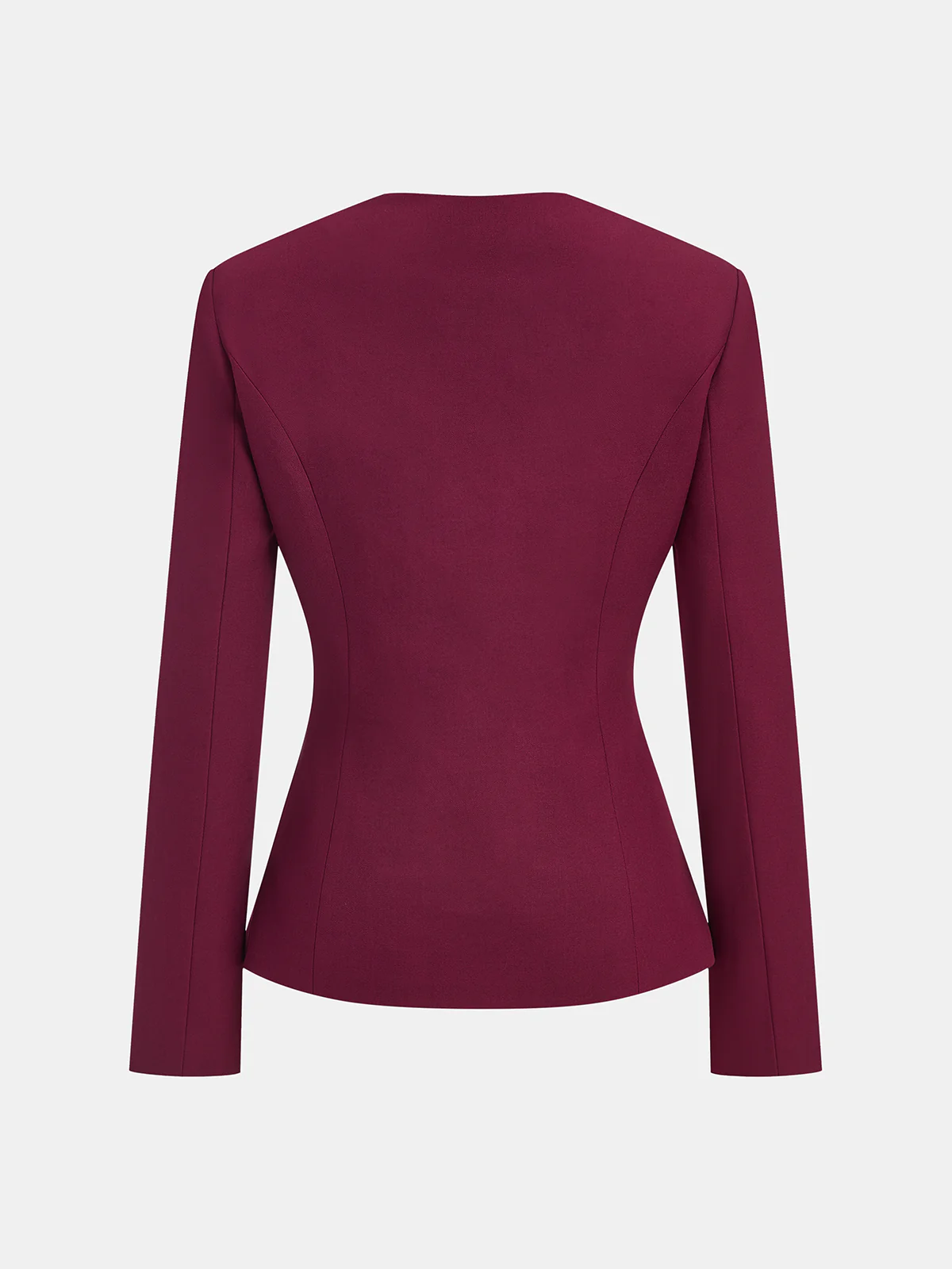 Square Neck Metal Button Fitted Blazer - Image 2
