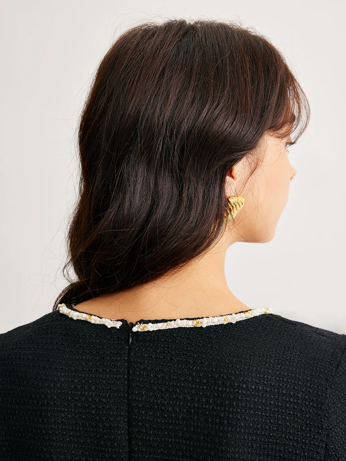 Square Neck Pearl Beaded Dress - Image 7