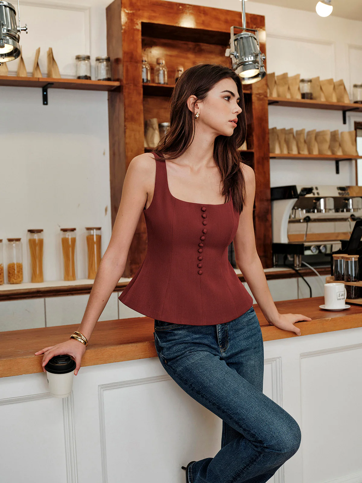Square-Neck Zipper Tank Top - Image 6