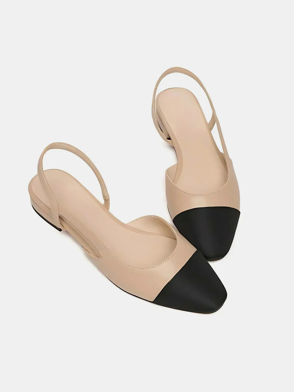 Square Toe Slingback Low Heel Sandals - Image 2