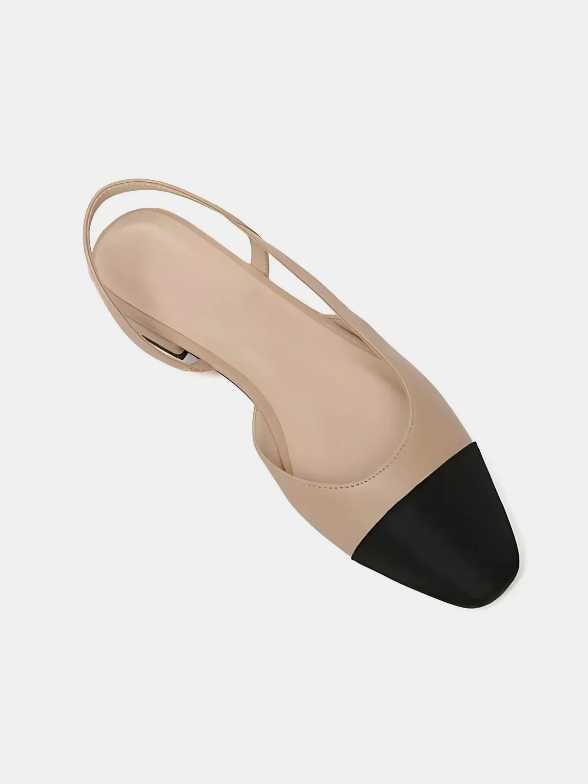 Square Toe Slingback Low Heel Sandals - Image 3