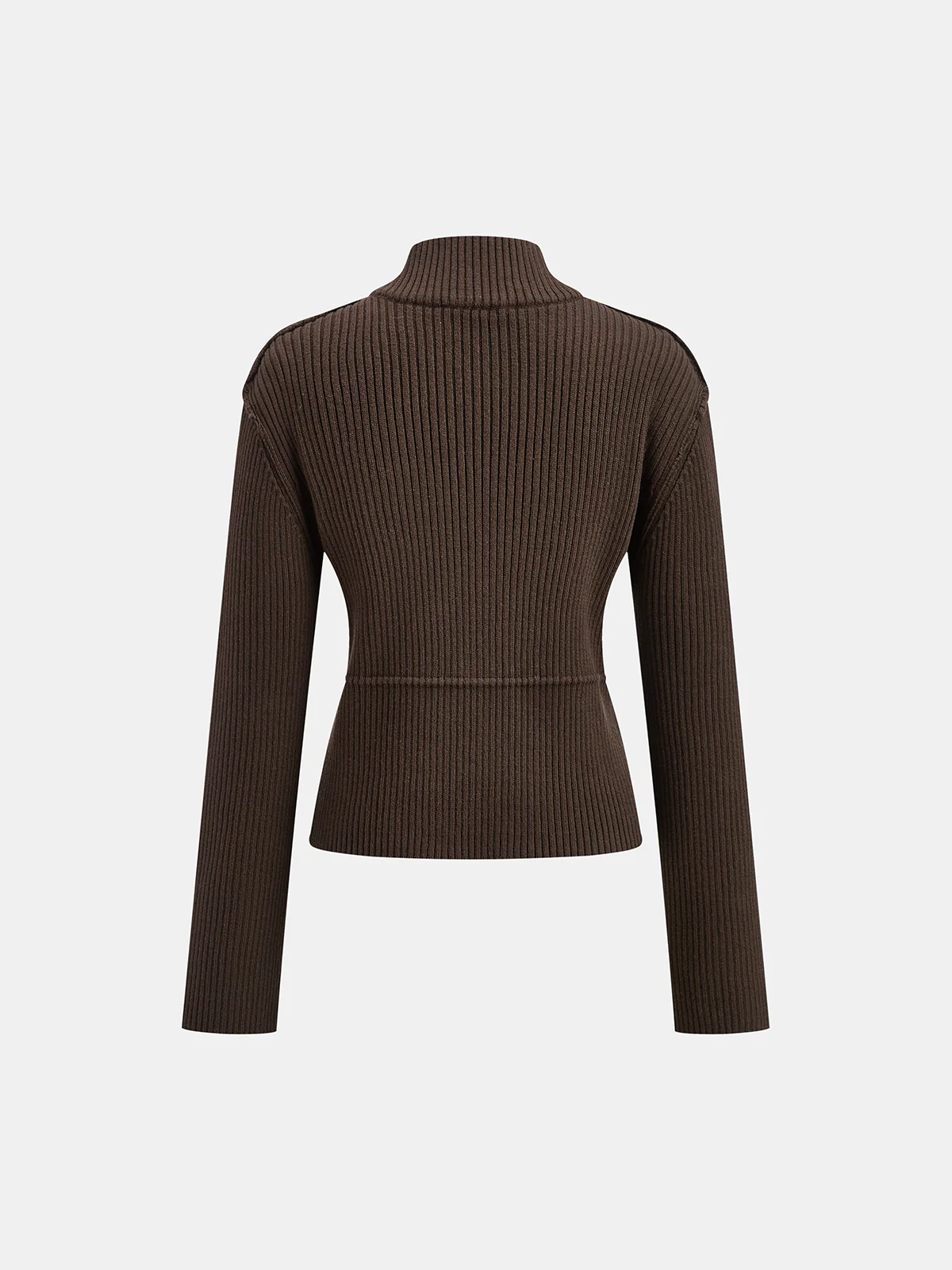 Stand Collar Asymmetric Button Cardigan - Image 2