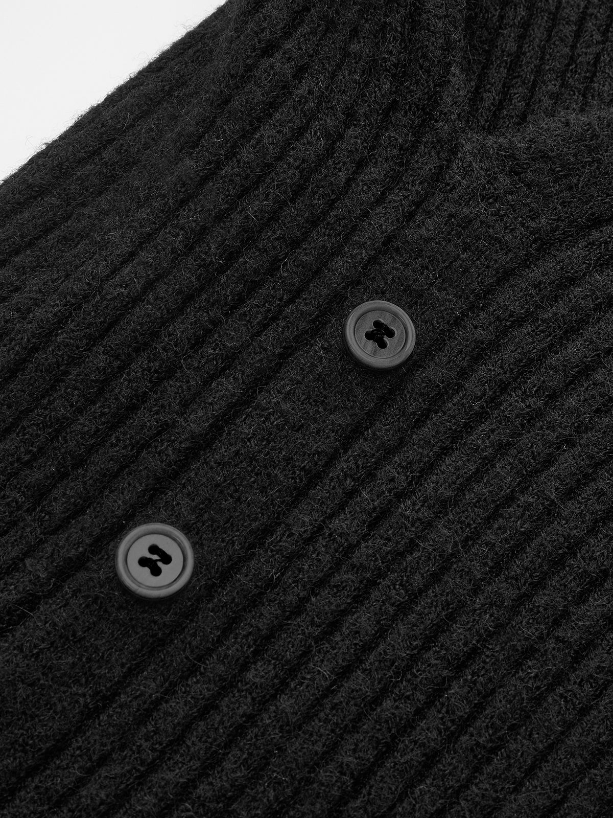 Stand Collar Asymmetric Button Ribbed Knit Top - Image 4