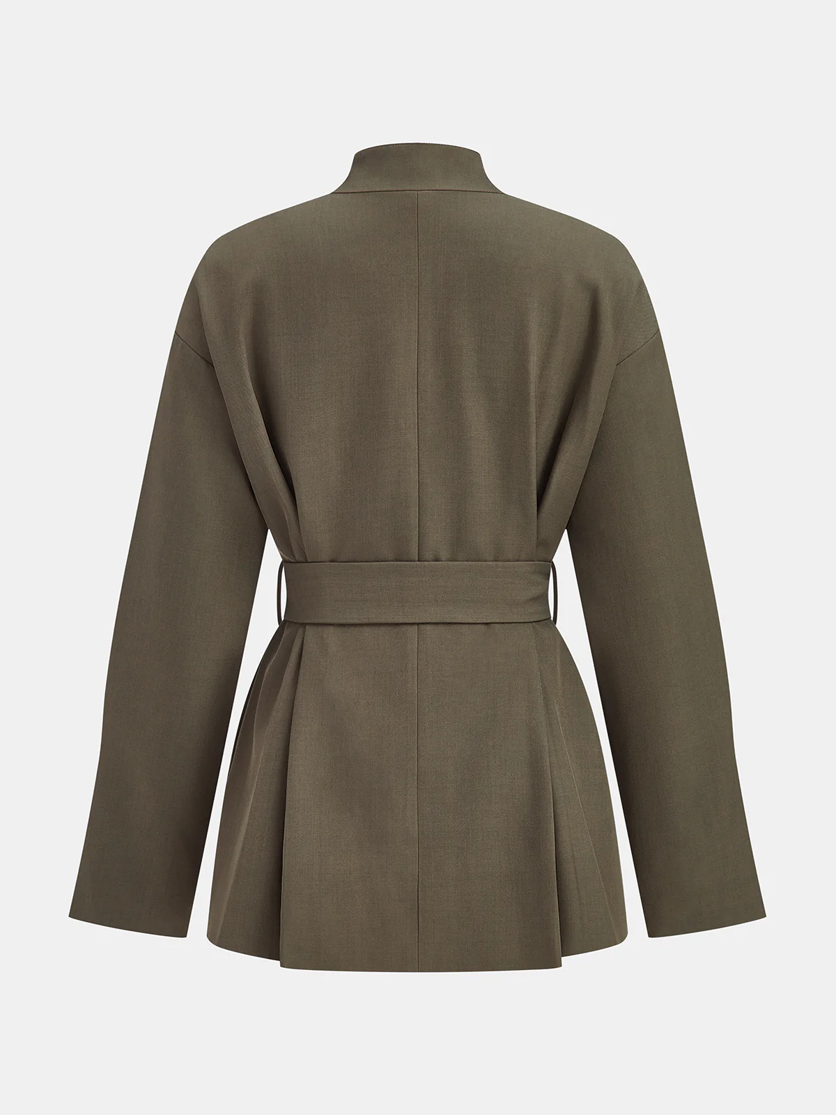 Stand-Collar Belted Trench Coat - Image 2