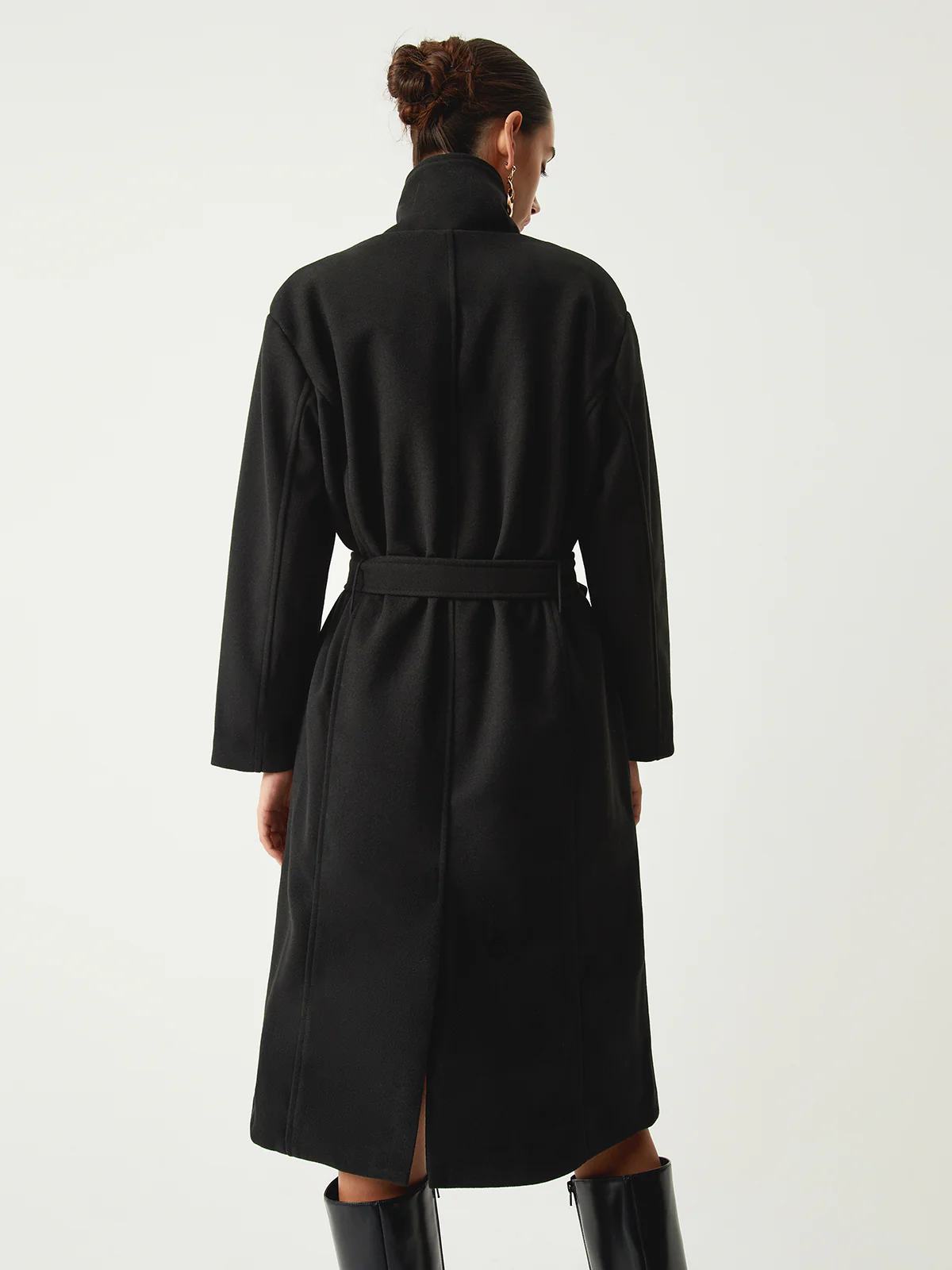 Stand Collar Longline Trench Coat - Image 5