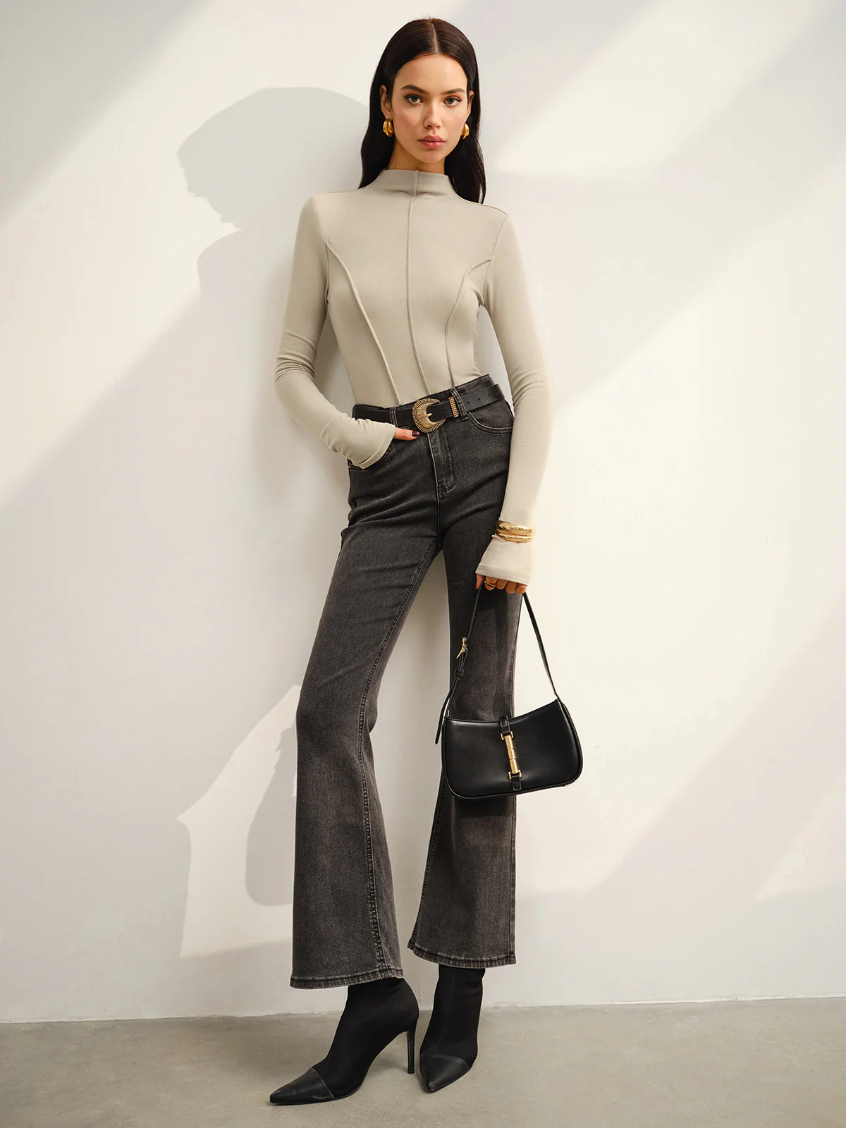 Stand Collar Piping Warm Top - Image 6