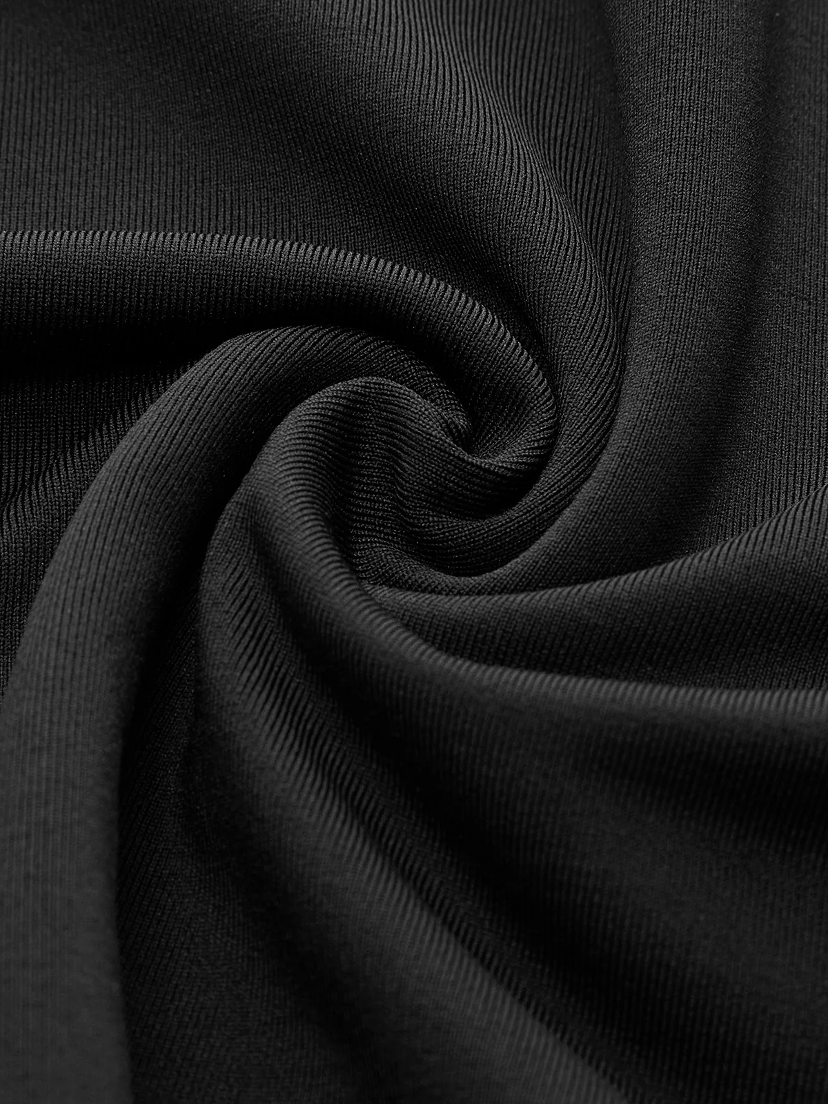 Stand-Collar Pleated Slit Jersey Dress - Image 10