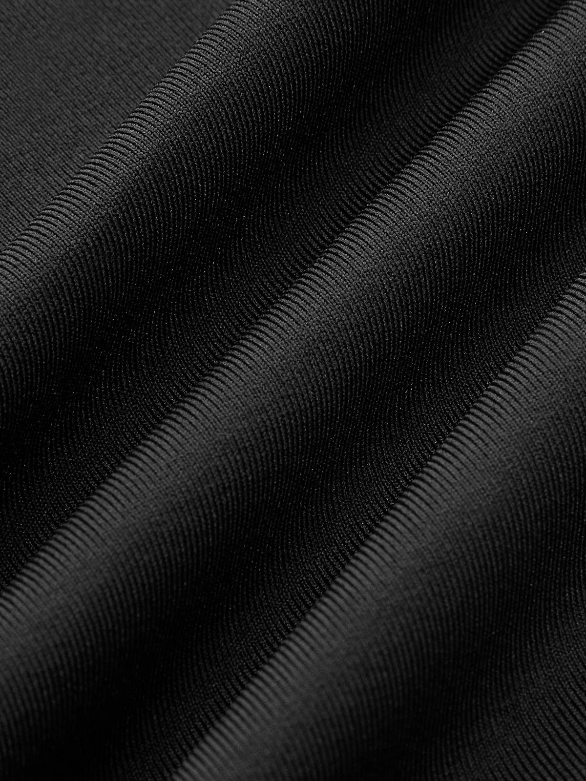 Stand-Collar Pleated Slit Jersey Dress - Image 11