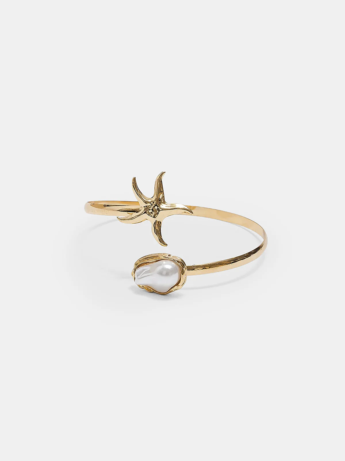 Starfish Baroque Pearl Open Upper Arm Cuff - Image 2