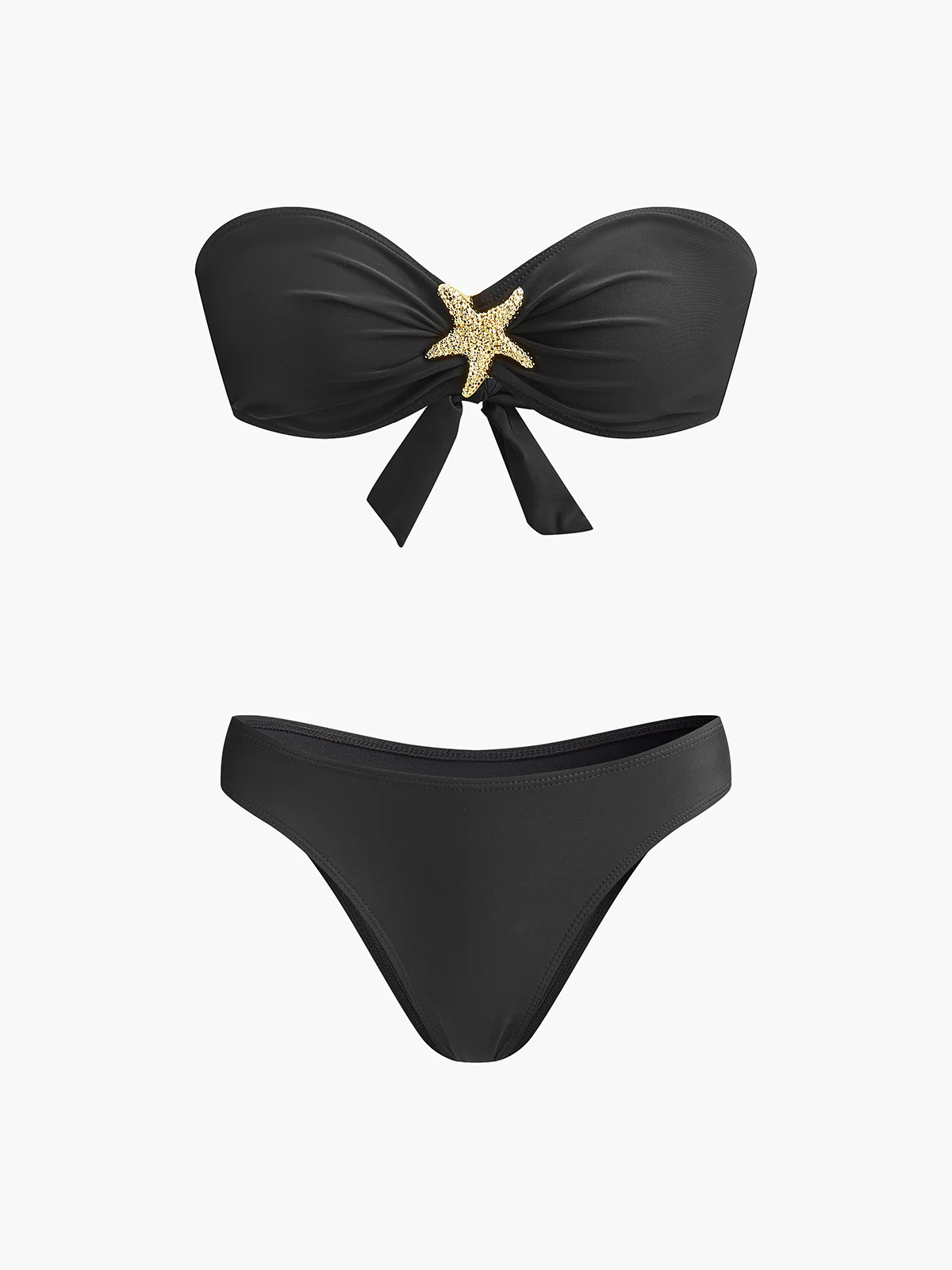 Starfish-Detail Bandeau Bikini With Mesh Skirt - Image 2