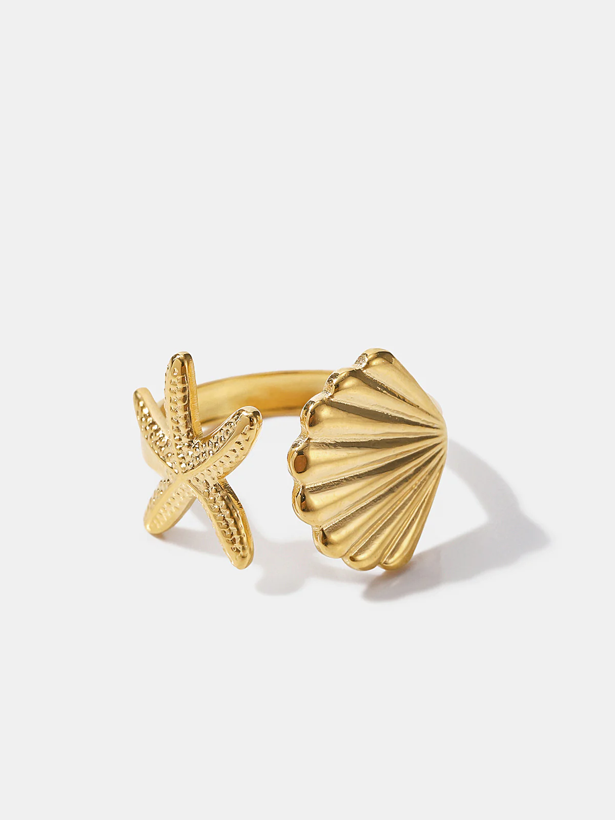Starfish Shell Open Cuff Ring - Image 2