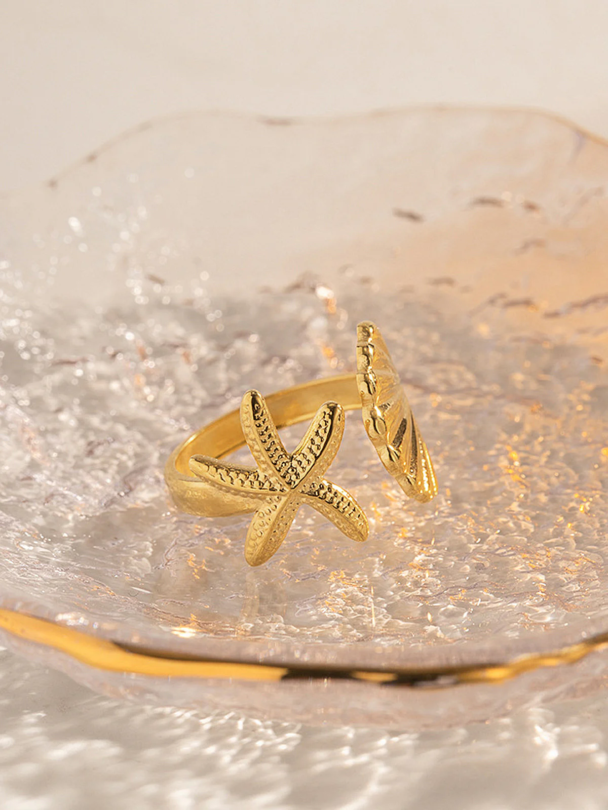 Starfish Shell Open Cuff Ring - Image 3