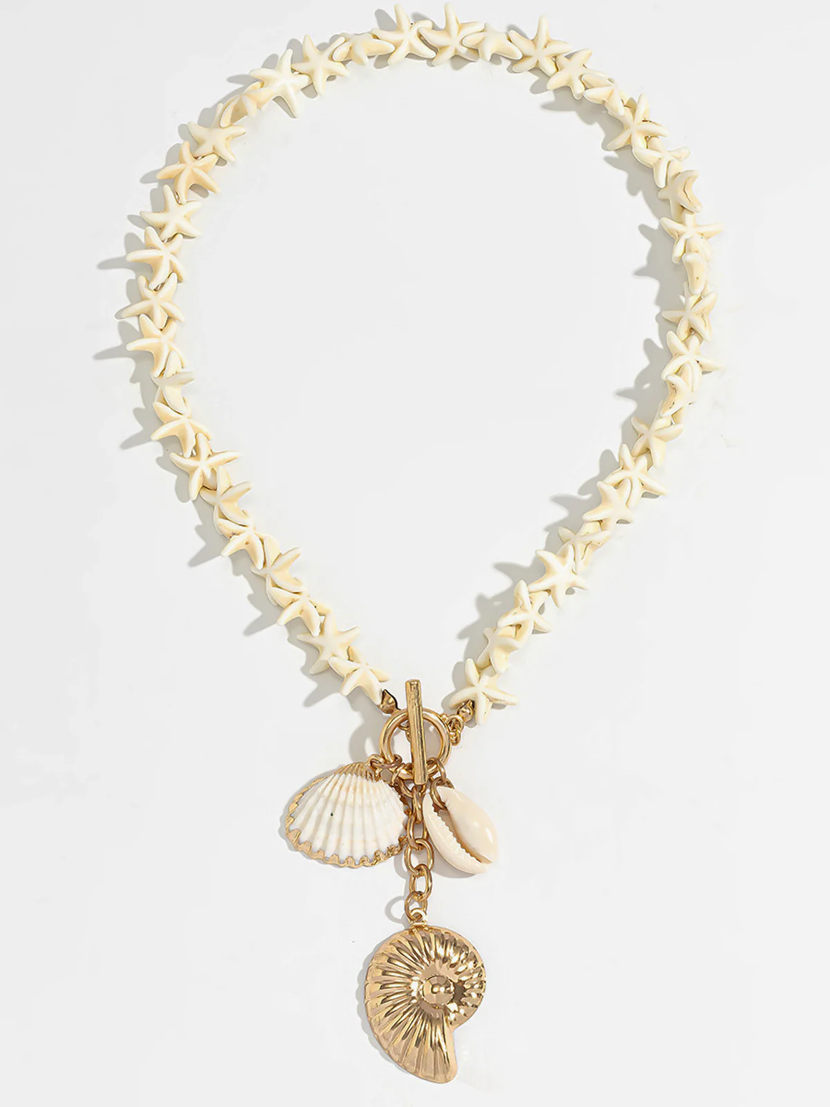 Starfish & Shell Pendant Beaded Necklace - Image 2