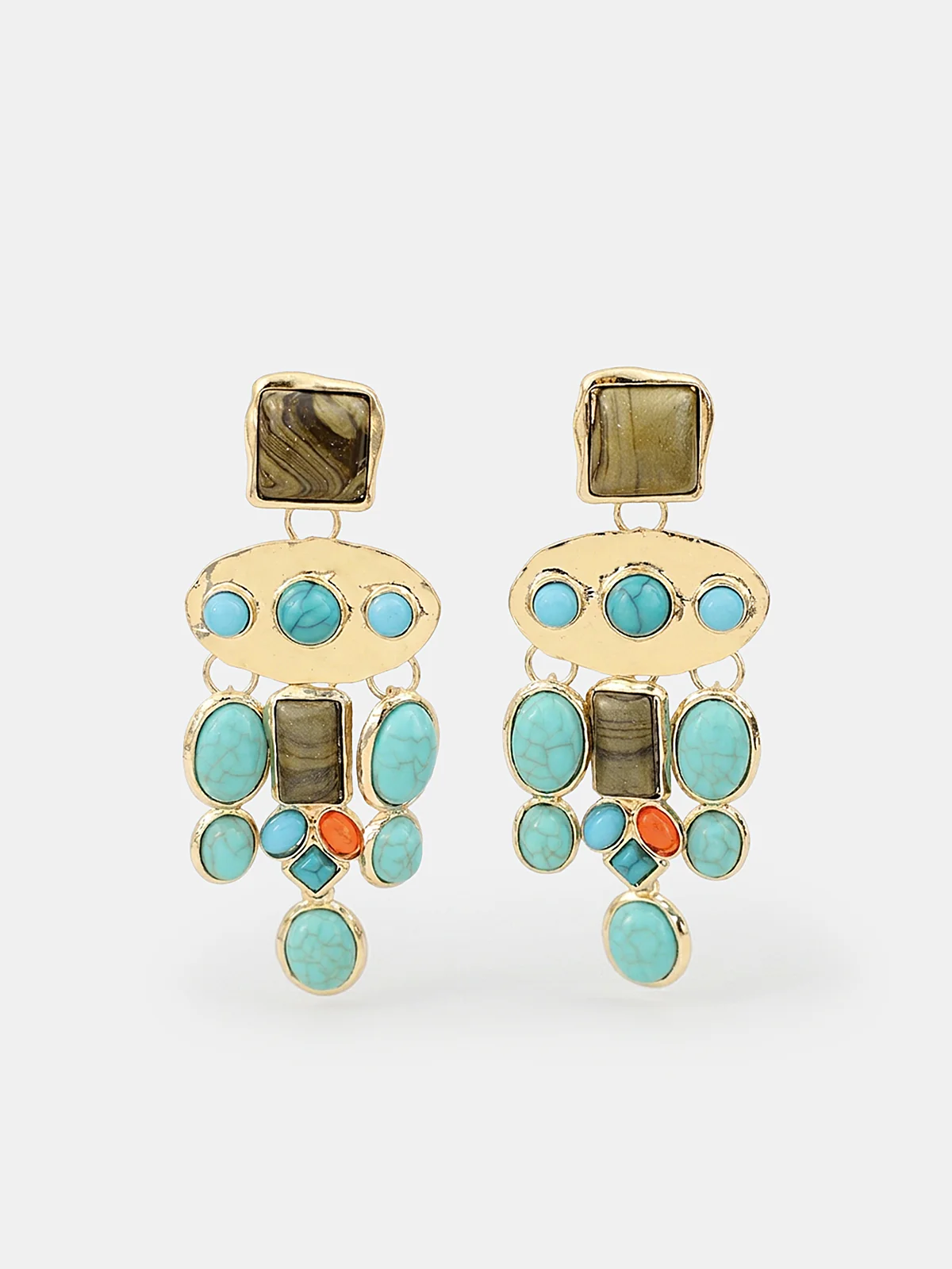 Statement Gemstone Drop Earrings