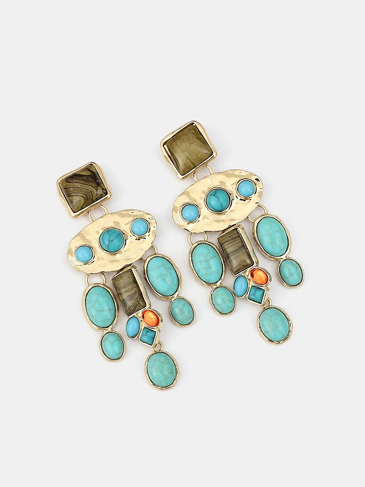 Statement Gemstone Drop Earrings - Image 2