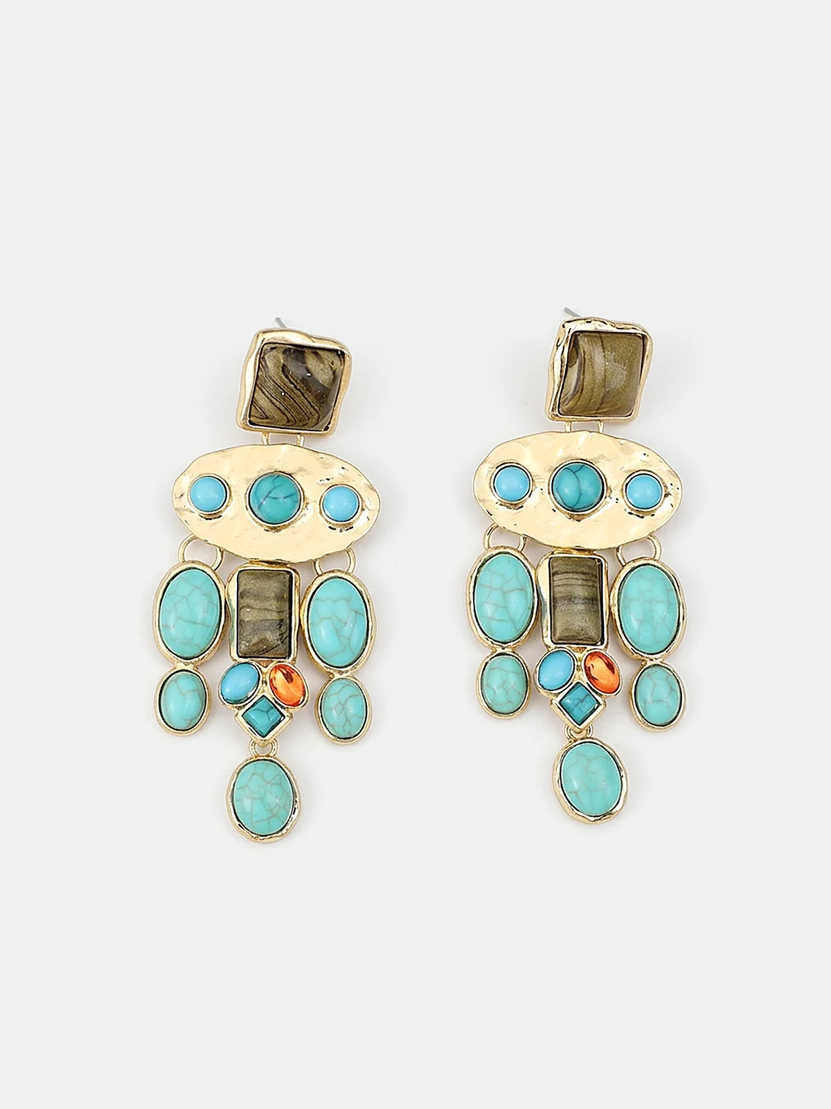 Statement Gemstone Drop Earrings - Image 3
