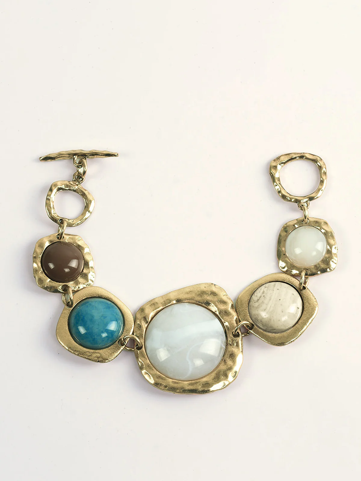 Statement Multi-Stone Golden Tone Bracelet - Image 2