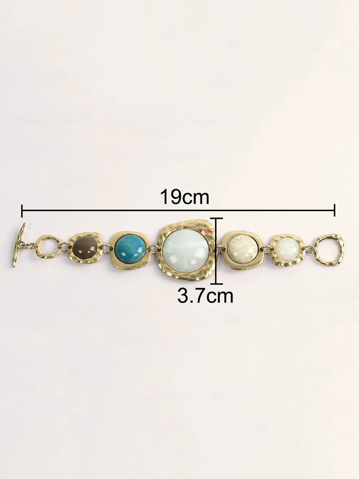Statement Multi-Stone Golden Tone Bracelet - Image 3