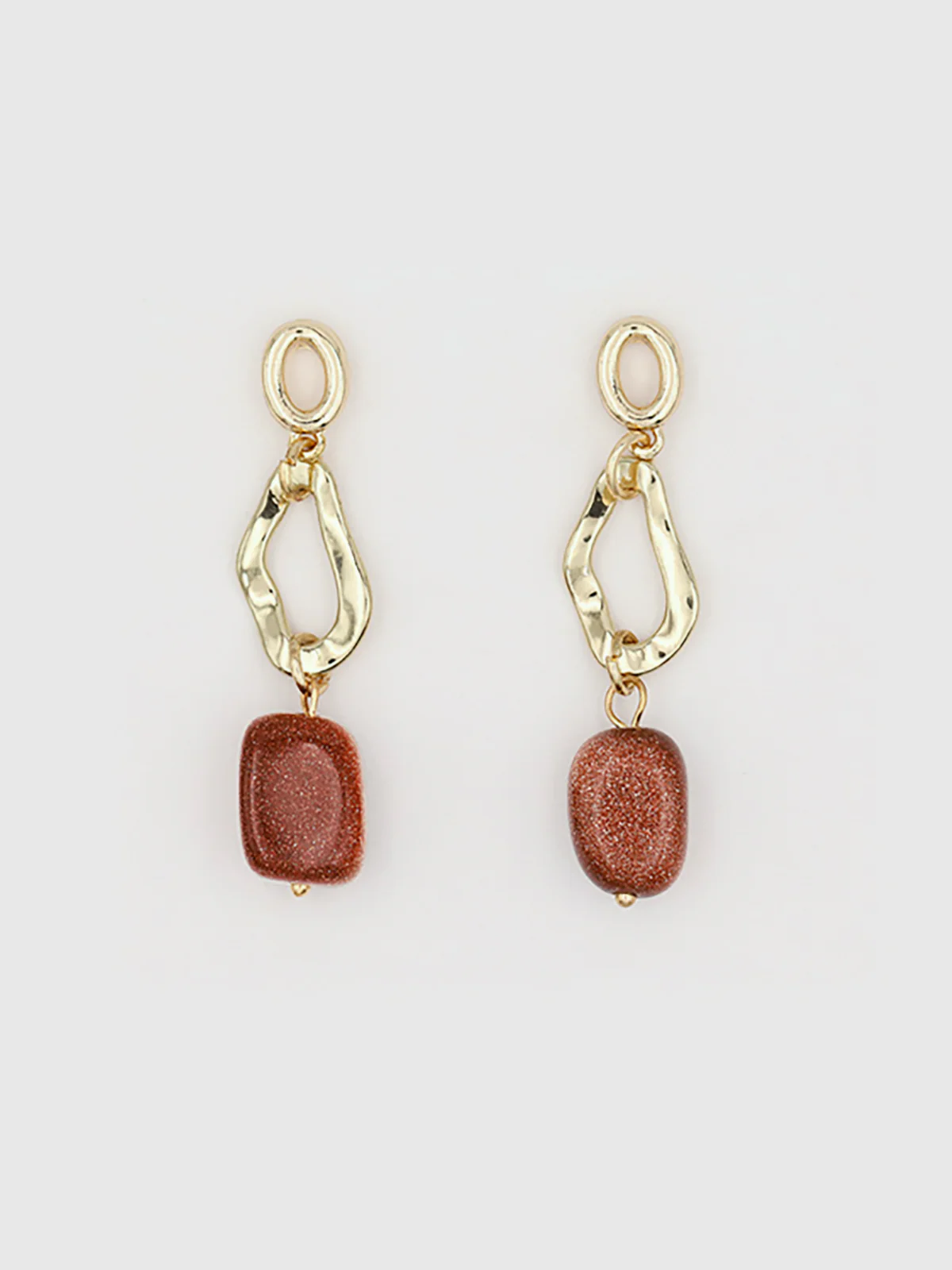 Stone-Pendant Drop Earrings - Image 3