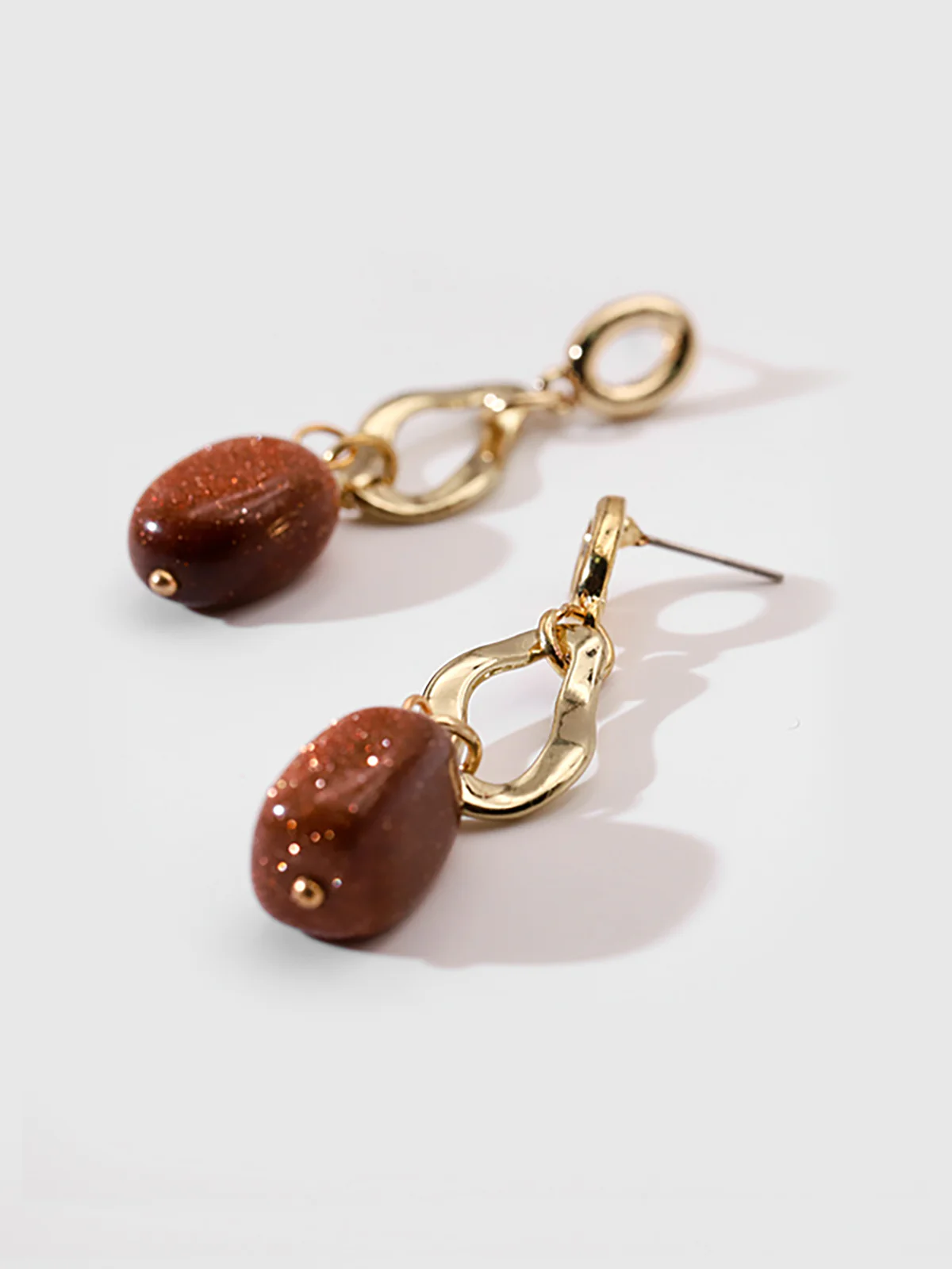 Stone-Pendant Drop Earrings - Image 4