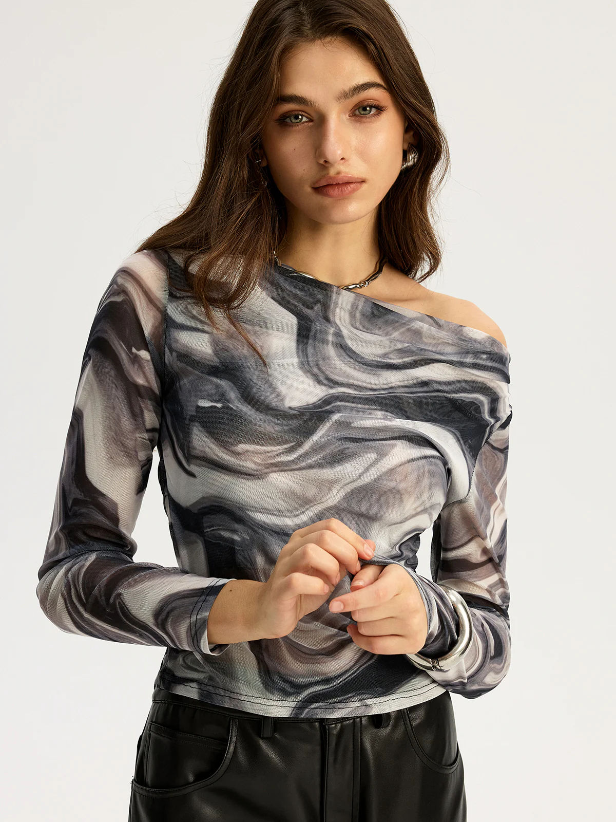 Stormy Mesh Off Shoulder Top - Image 3