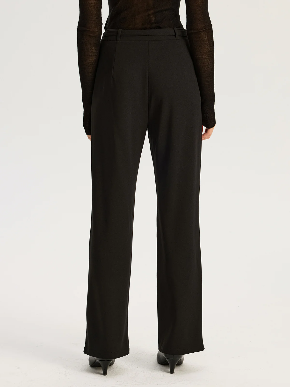 Straight-Leg Pants with Metal Chain Belt - Image 4