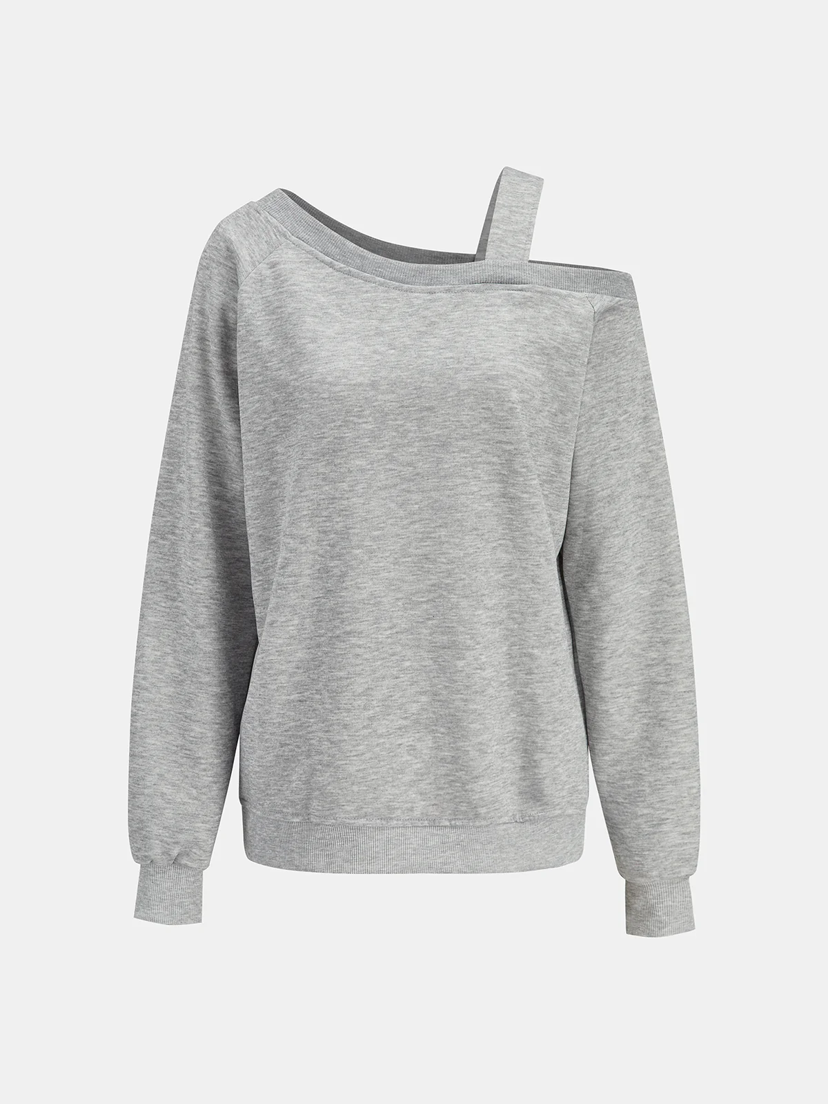 Strap Detail Off-Shoulder Sweatshirt
