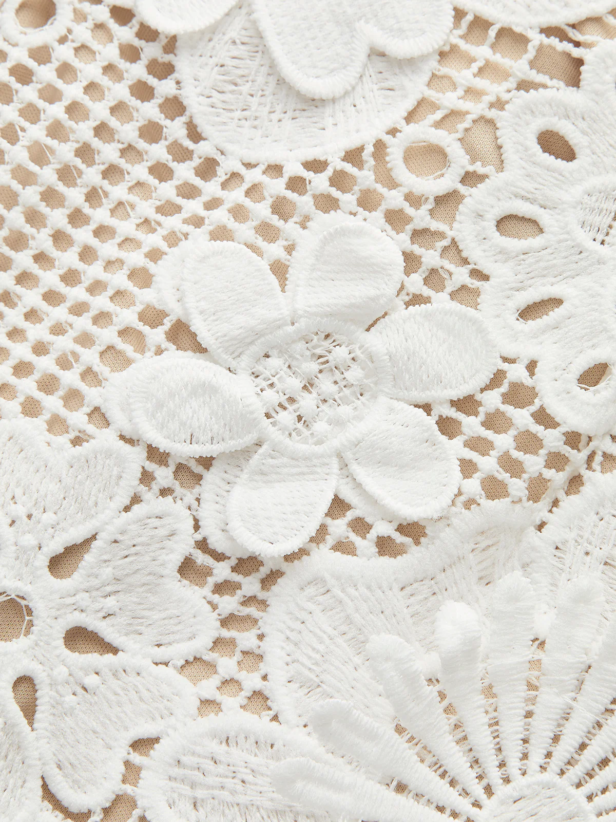 Strapless 3D Floral Lace Dress - Image 3
