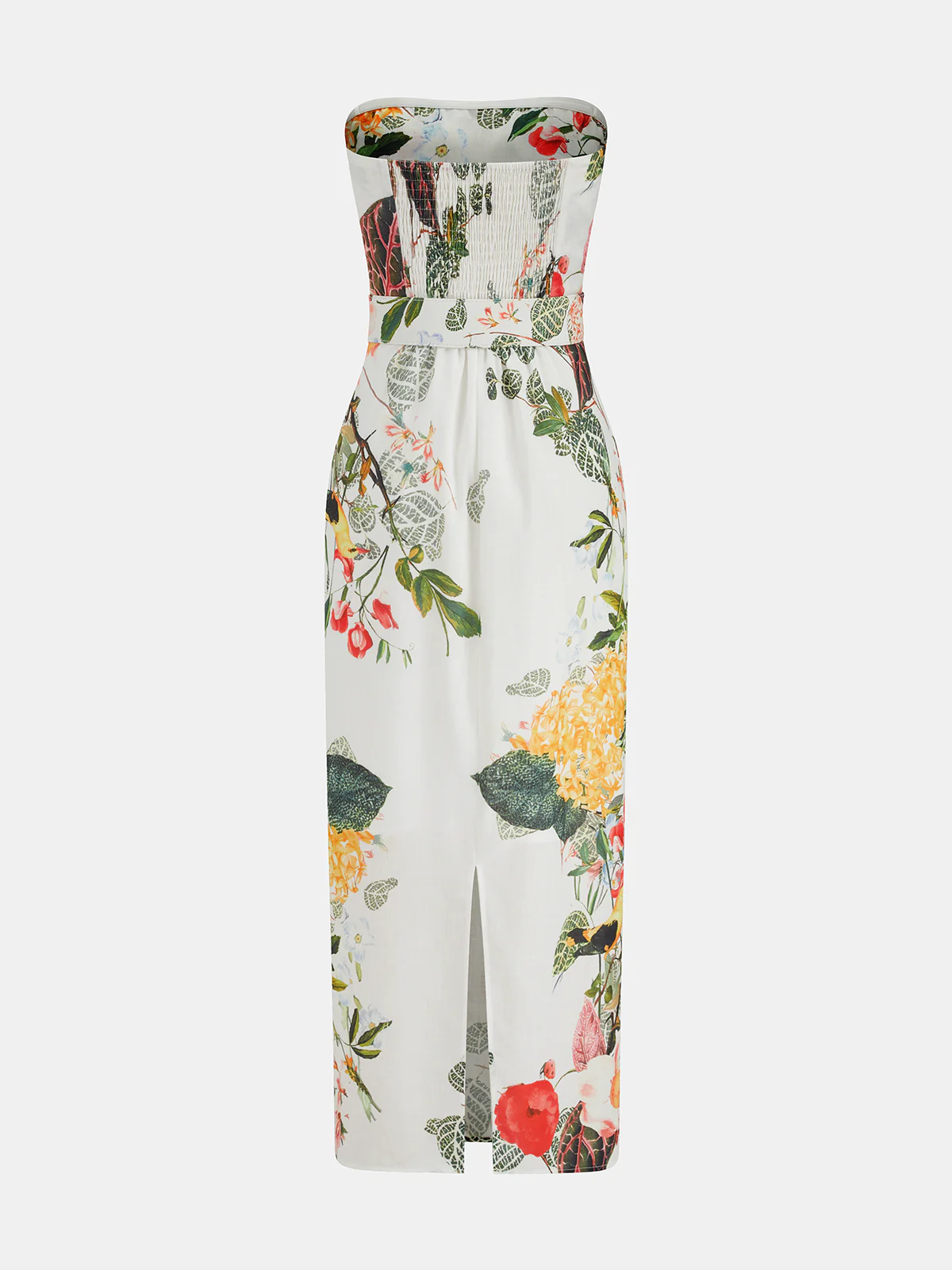 Strapless Belted Floral Print Maxi Dress - Image 3