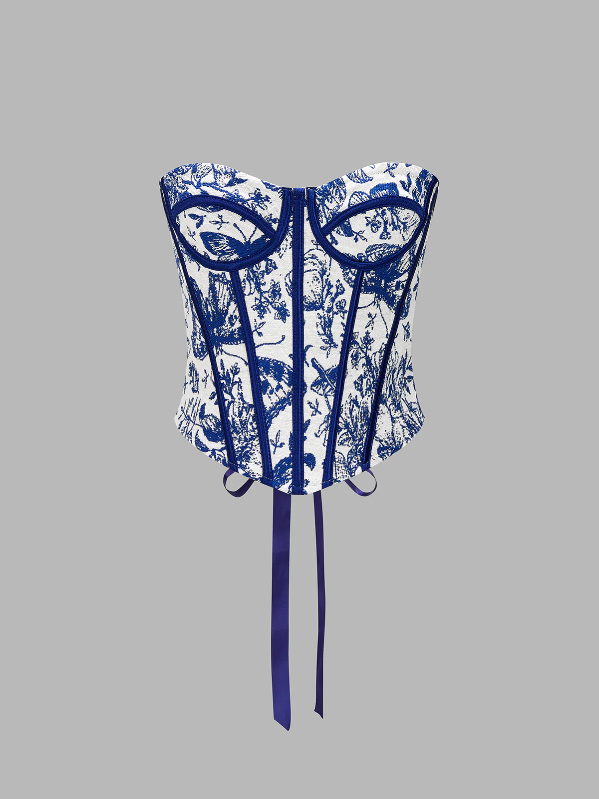 Strapless Butterfly Print Corset Top