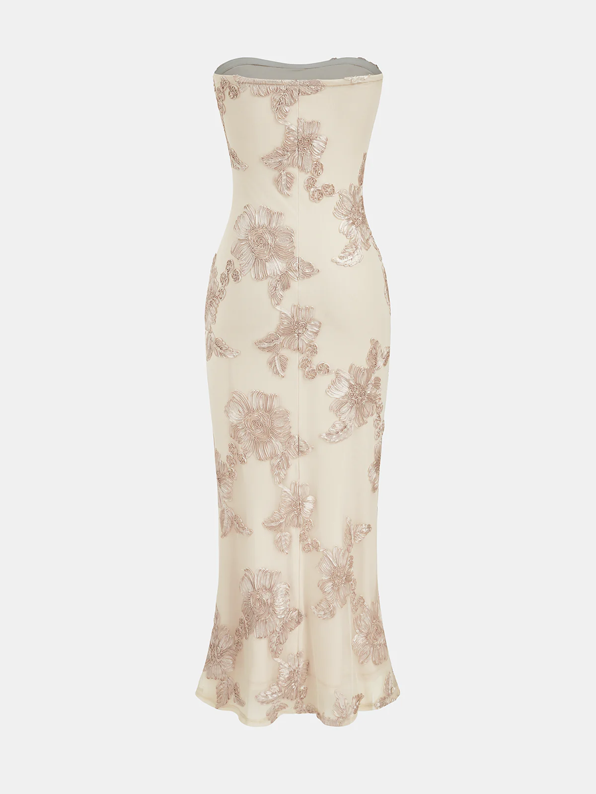 Strapless Floral Applique Mermaid Dress - Image 2
