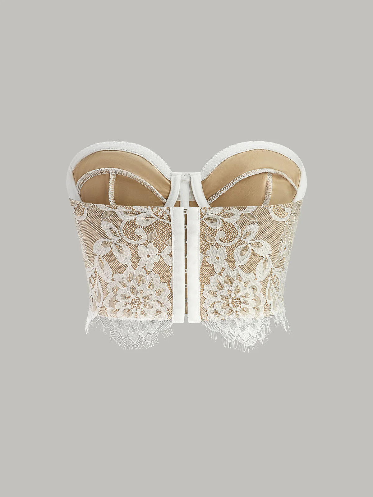 Strapless Floral Lace Corset Top - Image 2